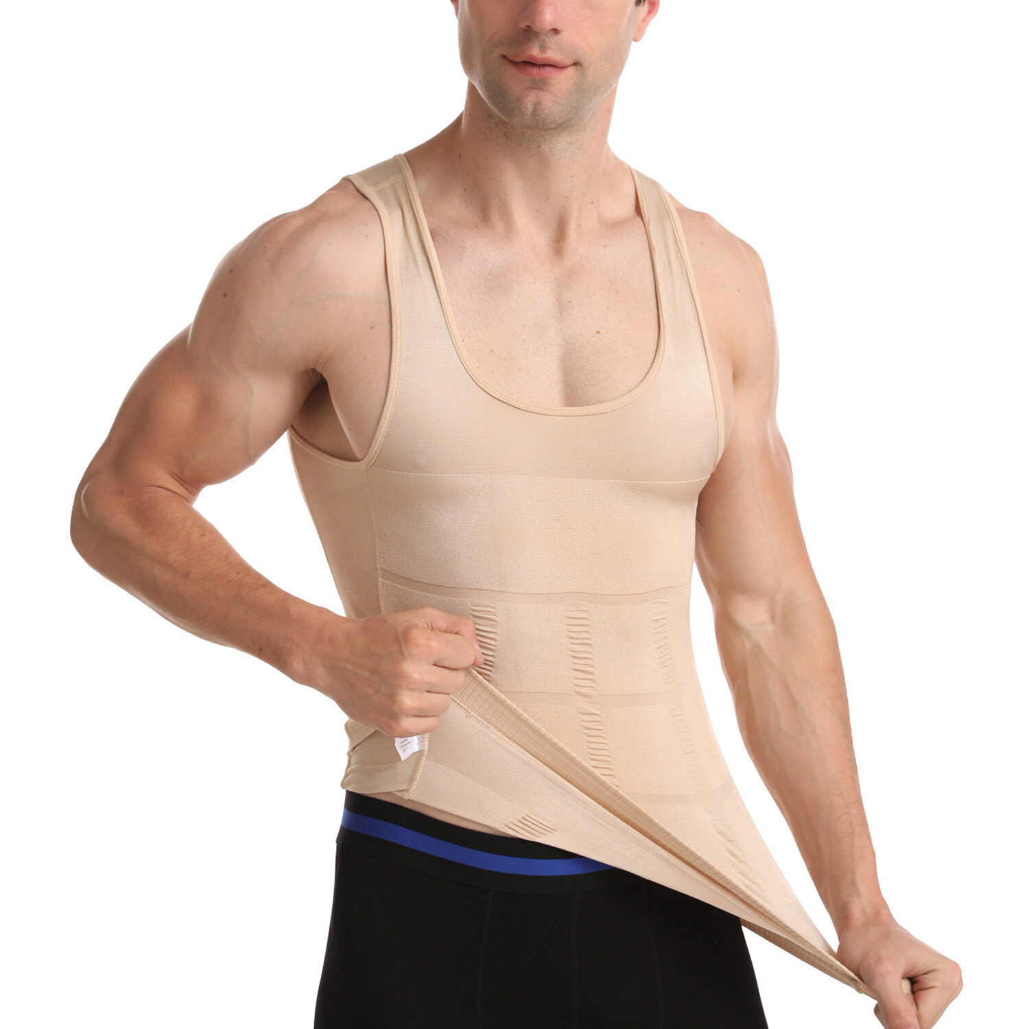 CGTFY Gynecomastia Compress Tank Top Men’s Slimming Body Shaper Vest Abs Shirt