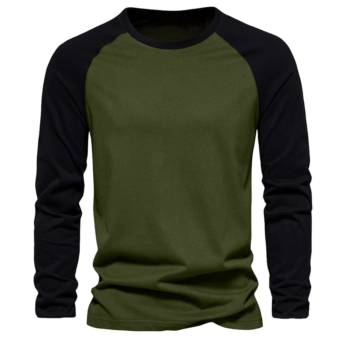 Mens Long Sleeve Raglan T-Shirt Baseball Team Teen Tee Fashion Crew Neck S-2X