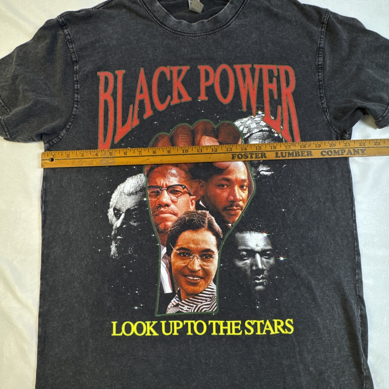 Black History Rap Medium T Shirt MLK Malcolm X Black Power Look Up To The Stars