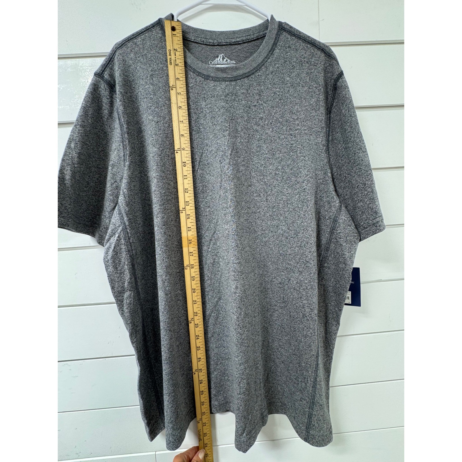 Croft & Barrow Mens XL T-Shirt Lot 2 Black Ribbed Easy Care Grey Adventure Tee