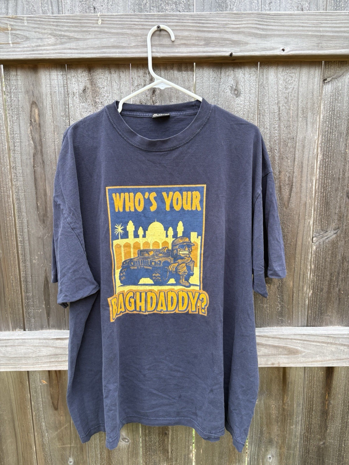 Vintage Satirical Military Iraq Shirt “who’s Your Baghdaddy” Size XXL Fits XL