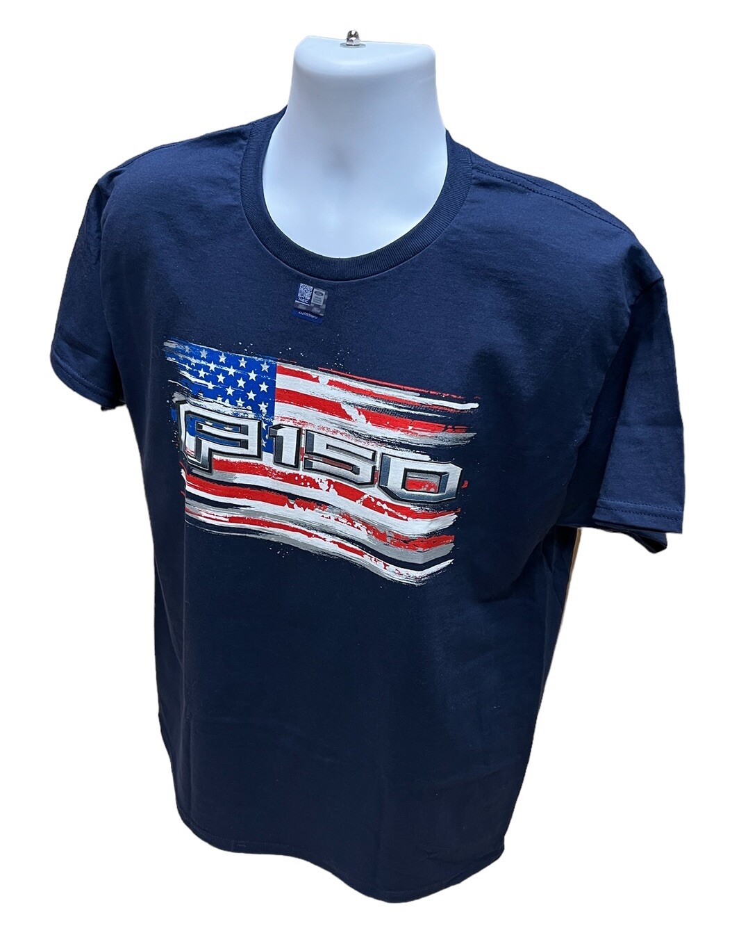 Ford F-150 Navy Blue Distressed American Flag T-Shirt