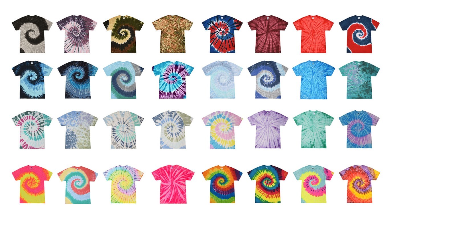 Multi-Color Tie Dye T-Shirts Adult SM – XXXXXL 100% Cotton Colortone