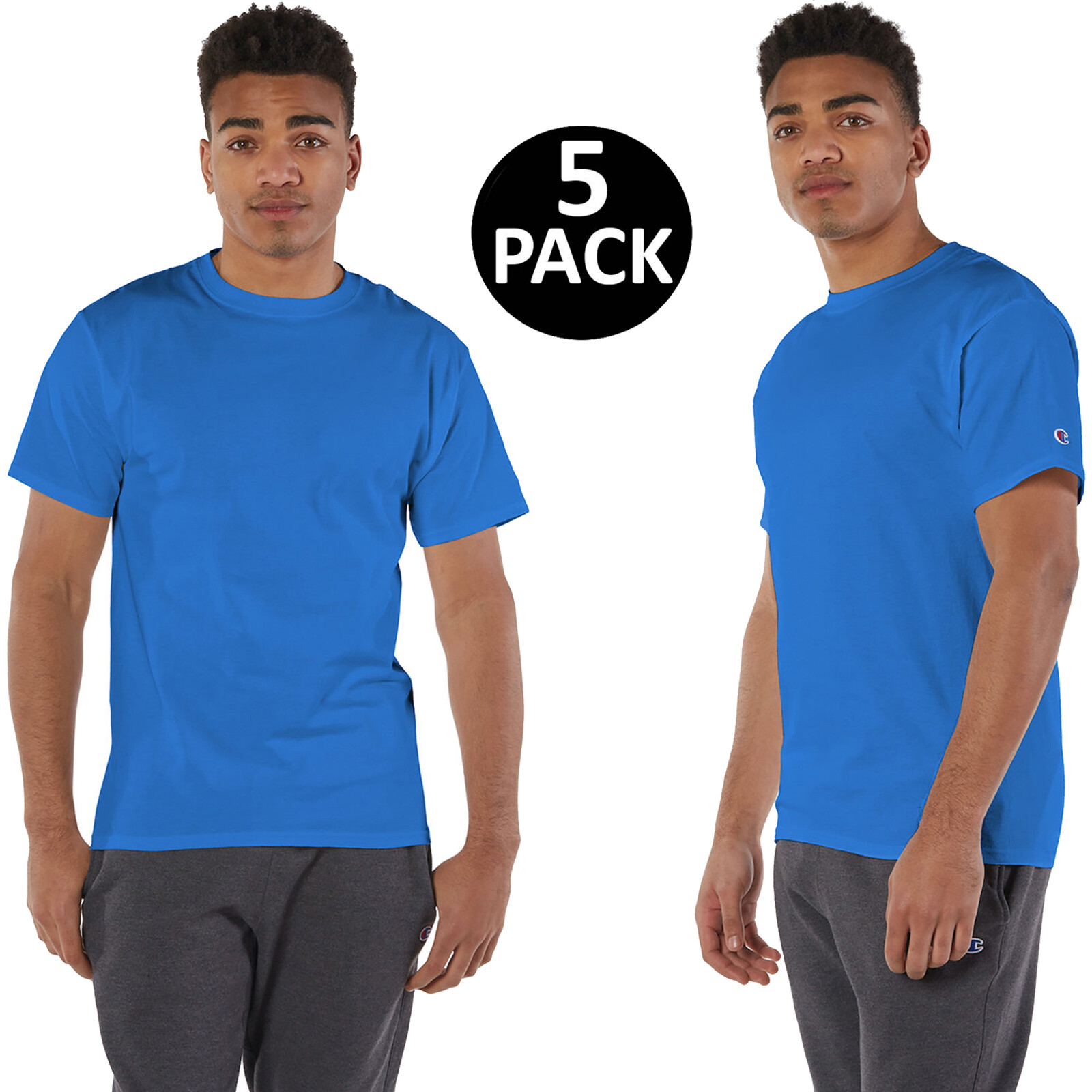 PACK OF 3 & 5 Champion Mens T Shirt Crew Neck Short Sleeves T-Shirt – T525C
