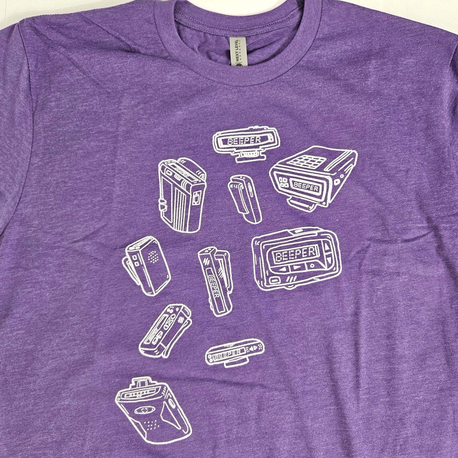 OG Beeper Pager Tee Purple T-Shirt Men’s M Medium Next Level Apparel