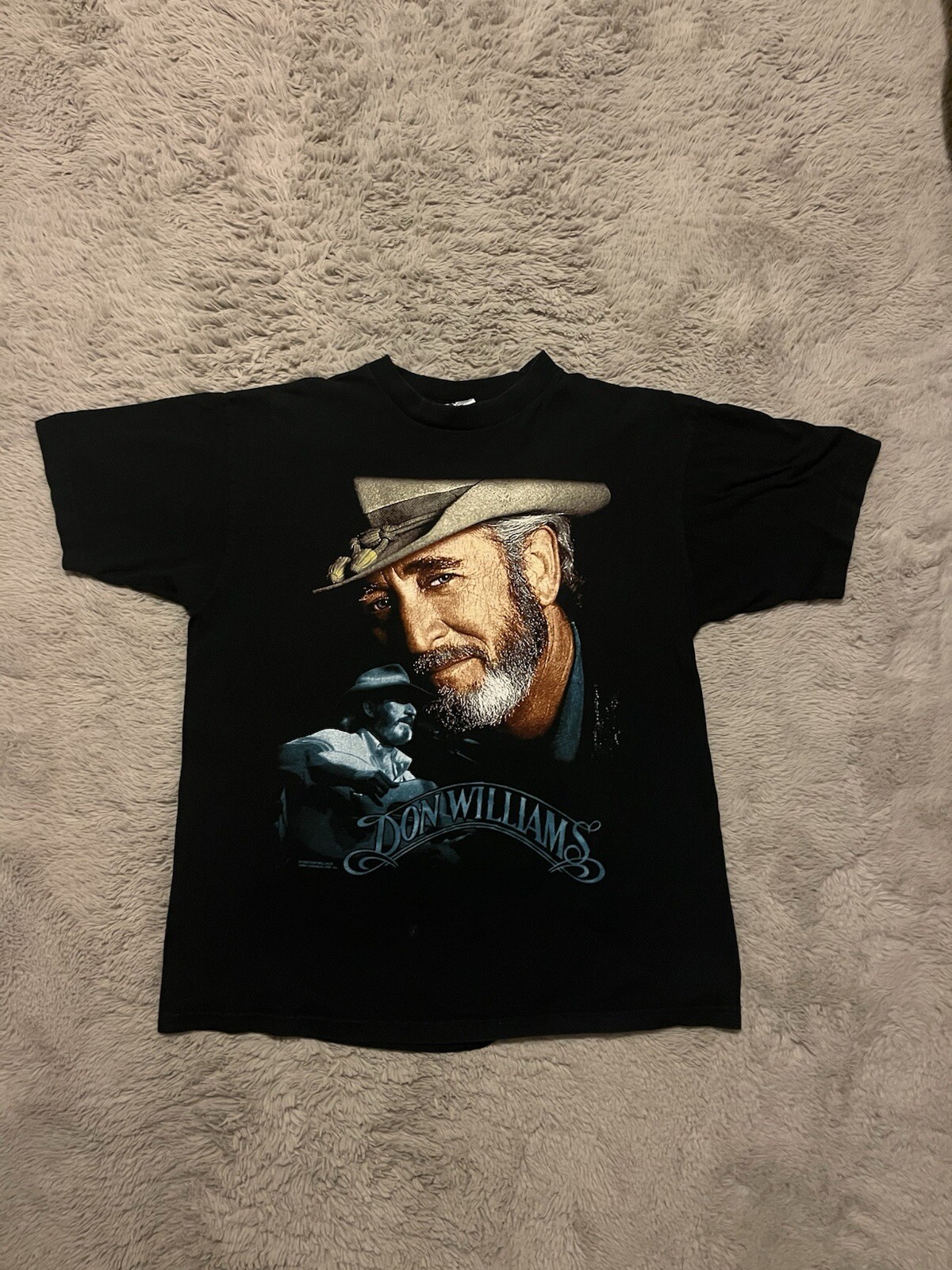 Size XL 1999 Don Williams The Gentle Giant World Tour Black T-Shirt Tee WCW Tag