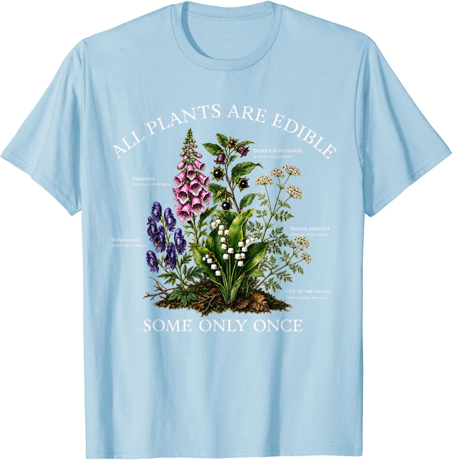All Plants are Edible Some Only Once Funny Botany Gardening T-Shirt