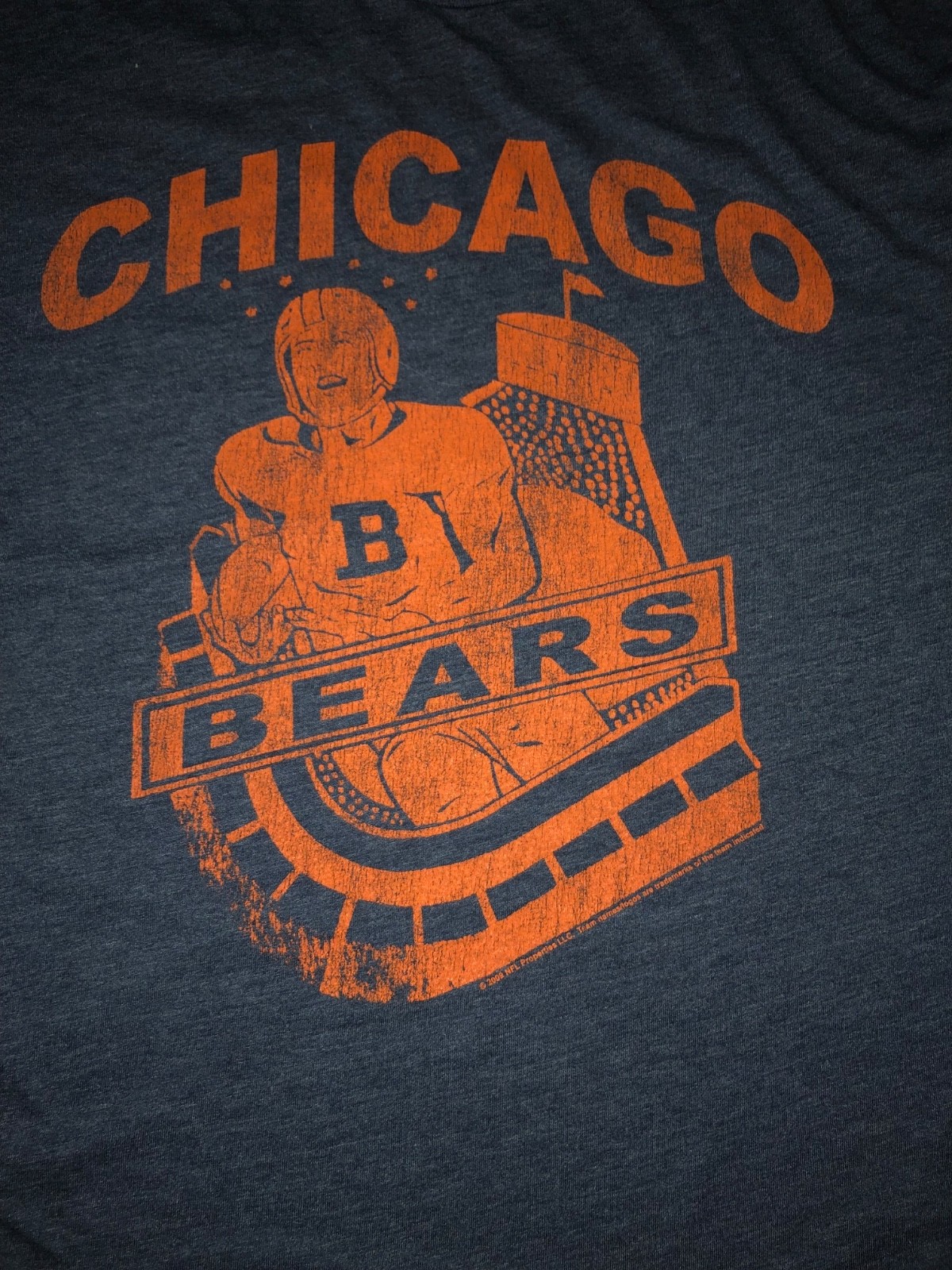 Vtg Throwback 1930/40s Logo Chicago Bears Shirt Wrigley Field Graphic Med/Sm