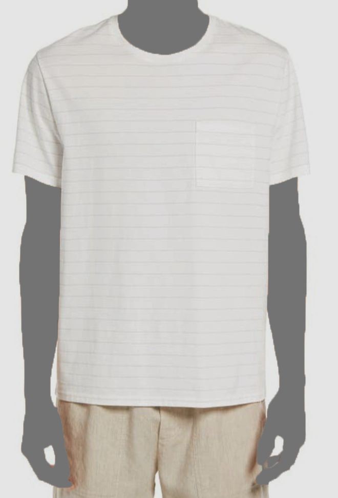 $126 Vince Men’s Beige Striped Cotton Crewneck T-Shirt Size L