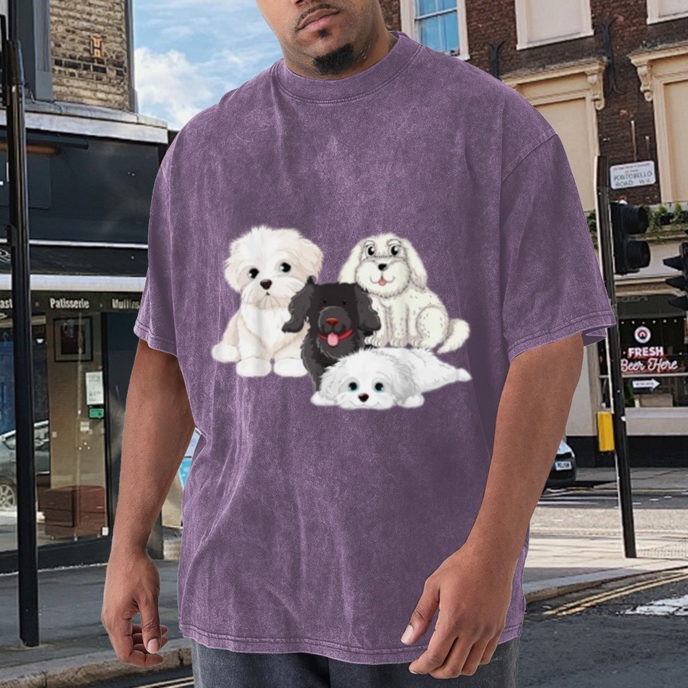 Custom Dog Mom Pet Parent Identity T‑Shirt Partial Double Sided Daily Casual Tee