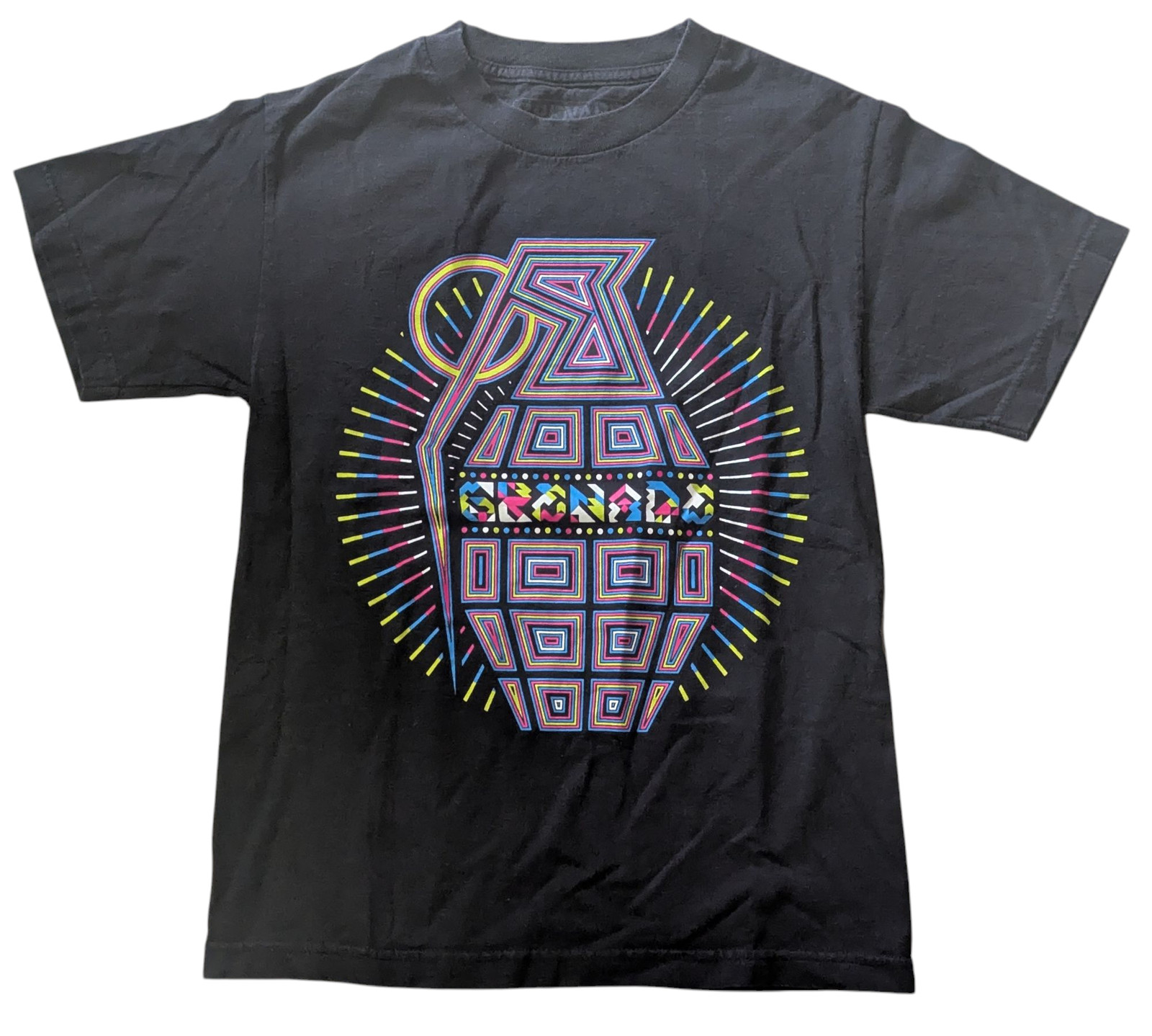 Grenade Brand Snowboards Black Colored Light Blocks T Shirt Size Small