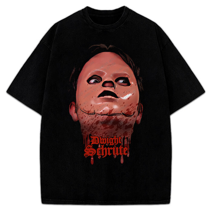 Dwight Schrute T-Shirt Schrute Farm Mask CPR Skit Custom Graphic The Office Tee