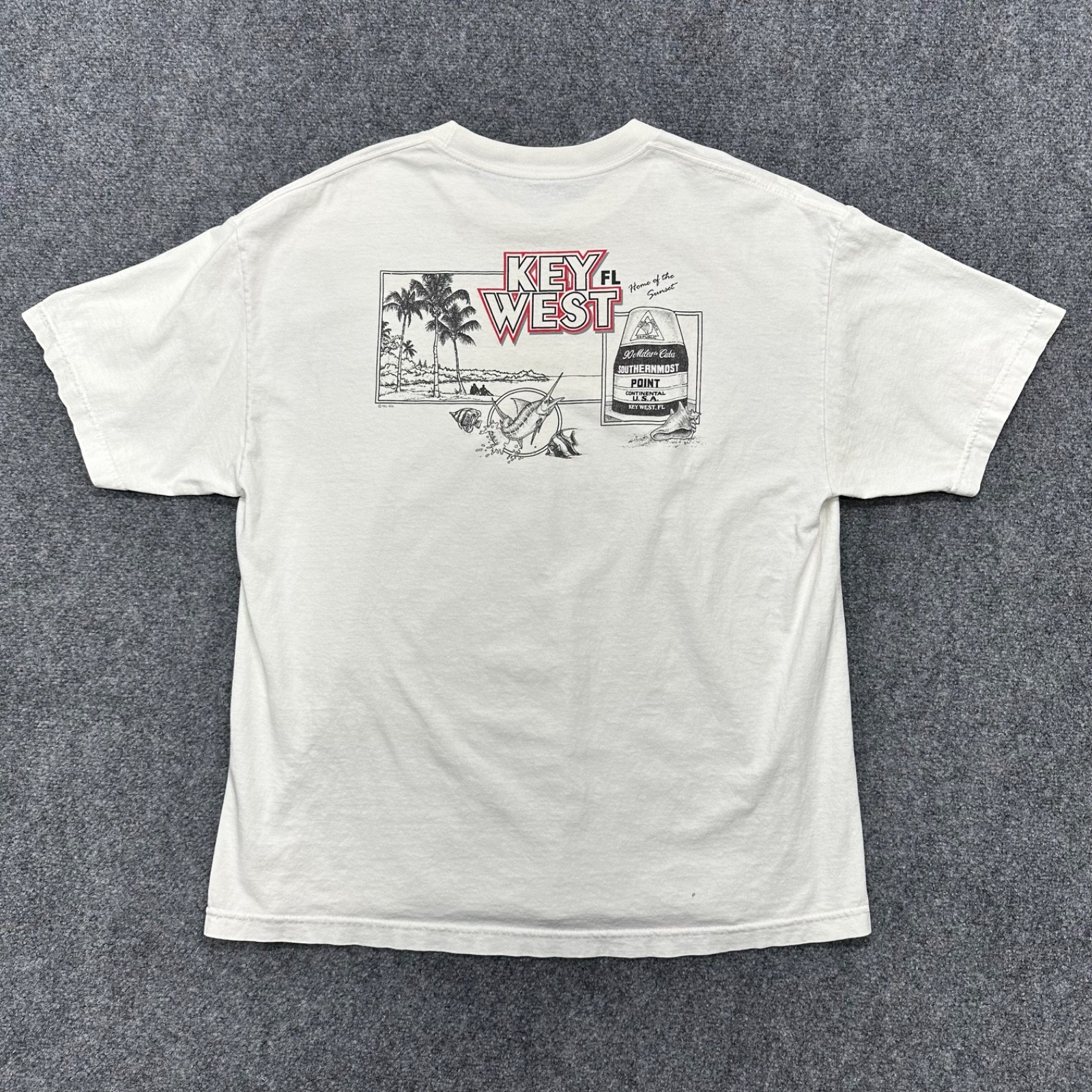 Vintage Key West It’s Five O’Clock Somewhere T Shirt Novelty Vacation Adult XL