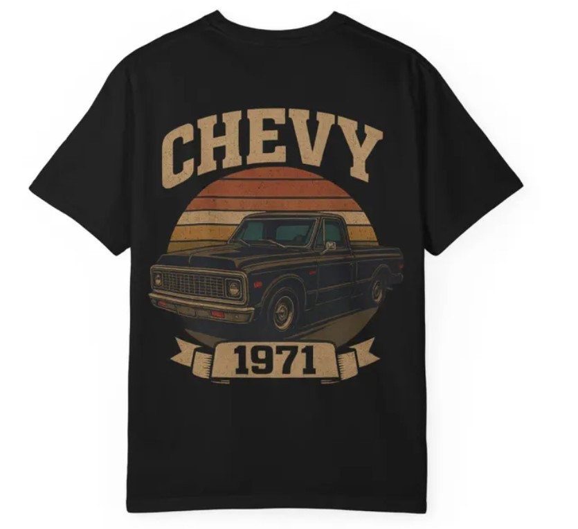 Vintage 1971 Chevy C-10 Truck T-Shirt: Classic Car Tee