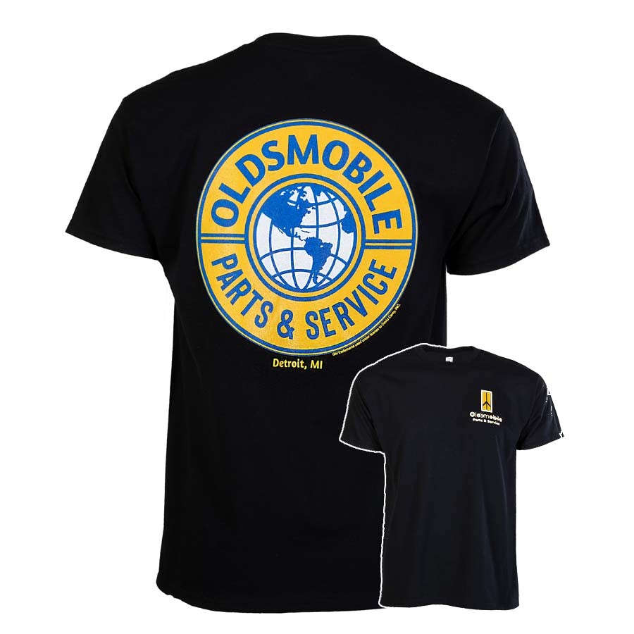 Oldsmobile Parts and Service Graphic Cotton T-Shirt Black Official Licensed