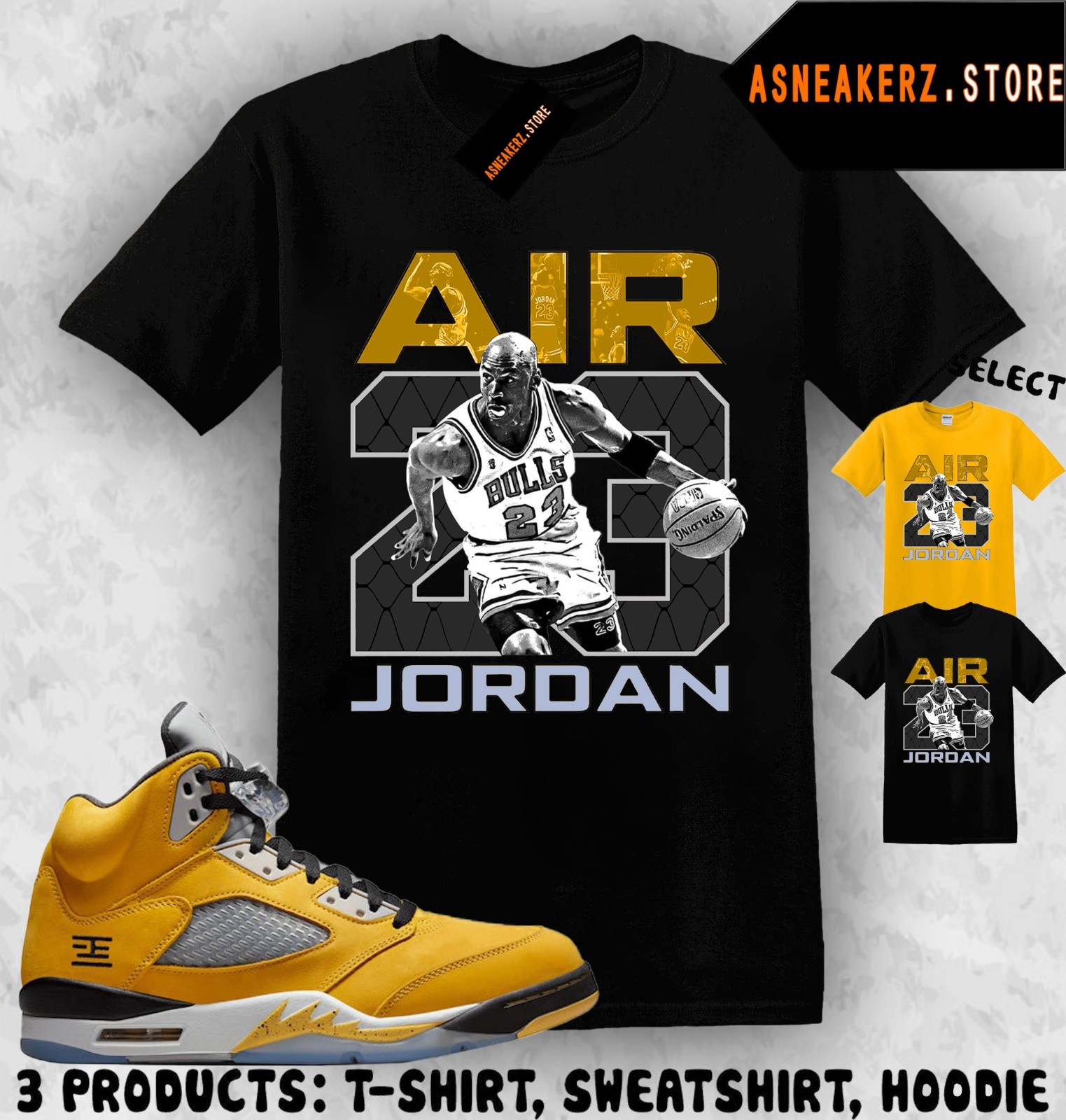 Tee Shirt Matching AJ 5 Tokyo T23 2025 Match Sneaker Vintage Air MJ 23 T-Shirt