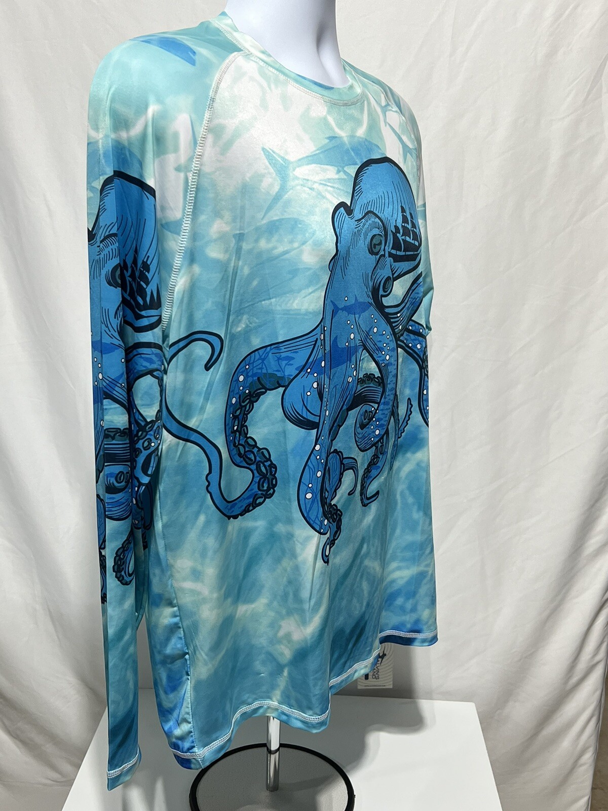 Mens UPF 50 Sun Protection Swim Shirt Long Sleeve Size M Gulf Shores Beach FL