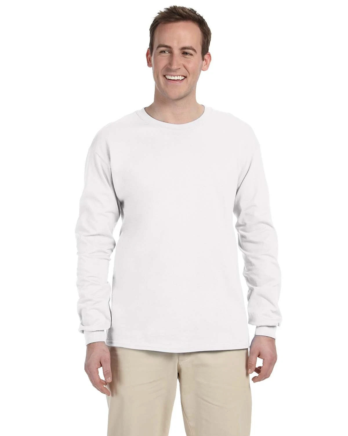 Gildan G240 Men’s Ultra Preshrunk Cotton Crew Neck Long Sleeve Tee Top T-Shirt