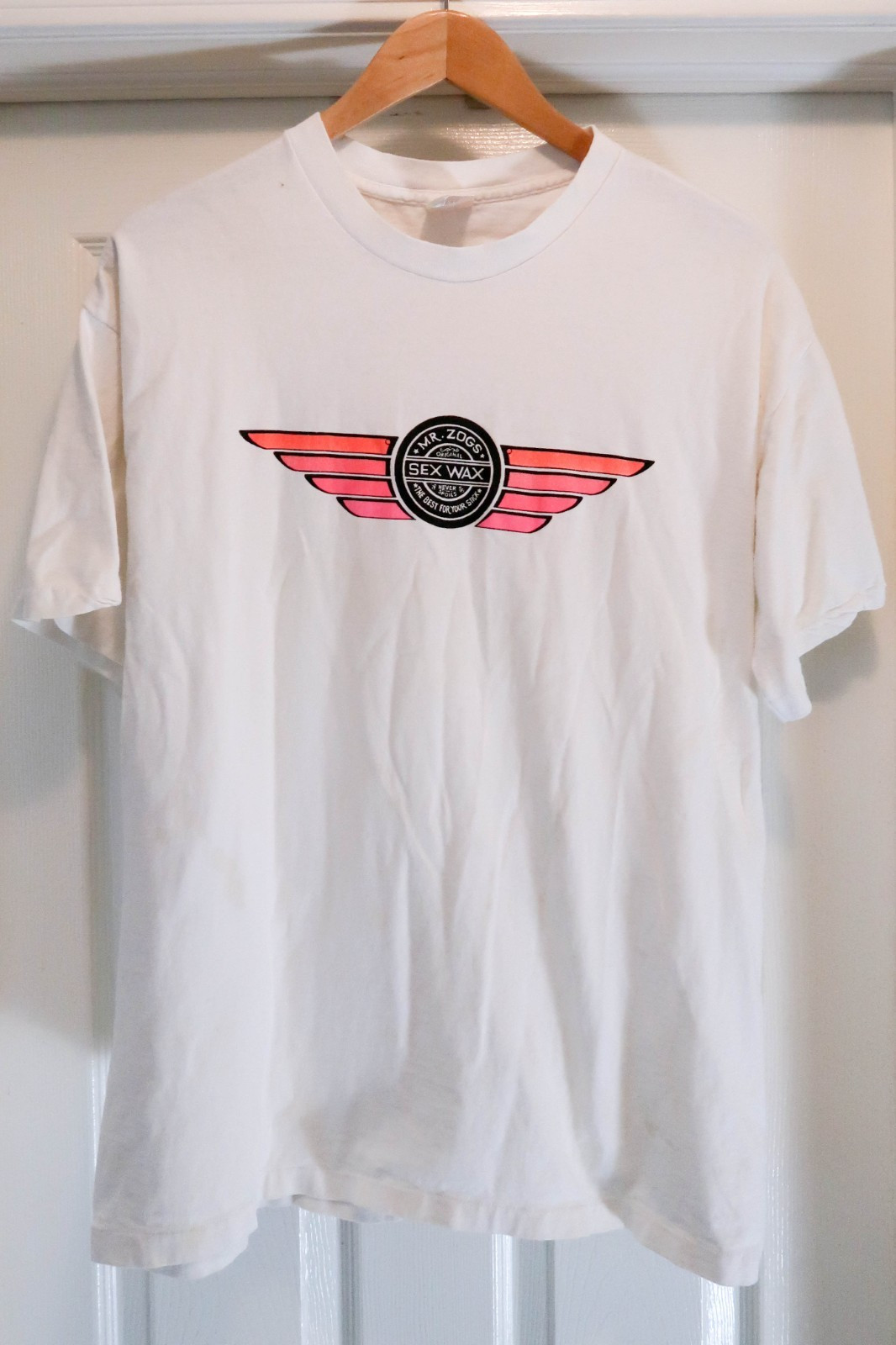 Vintage Mr Zogs Sex Wax T Shirt XL White Surf Skate Graphic Tee Big Logo 90s Y2K