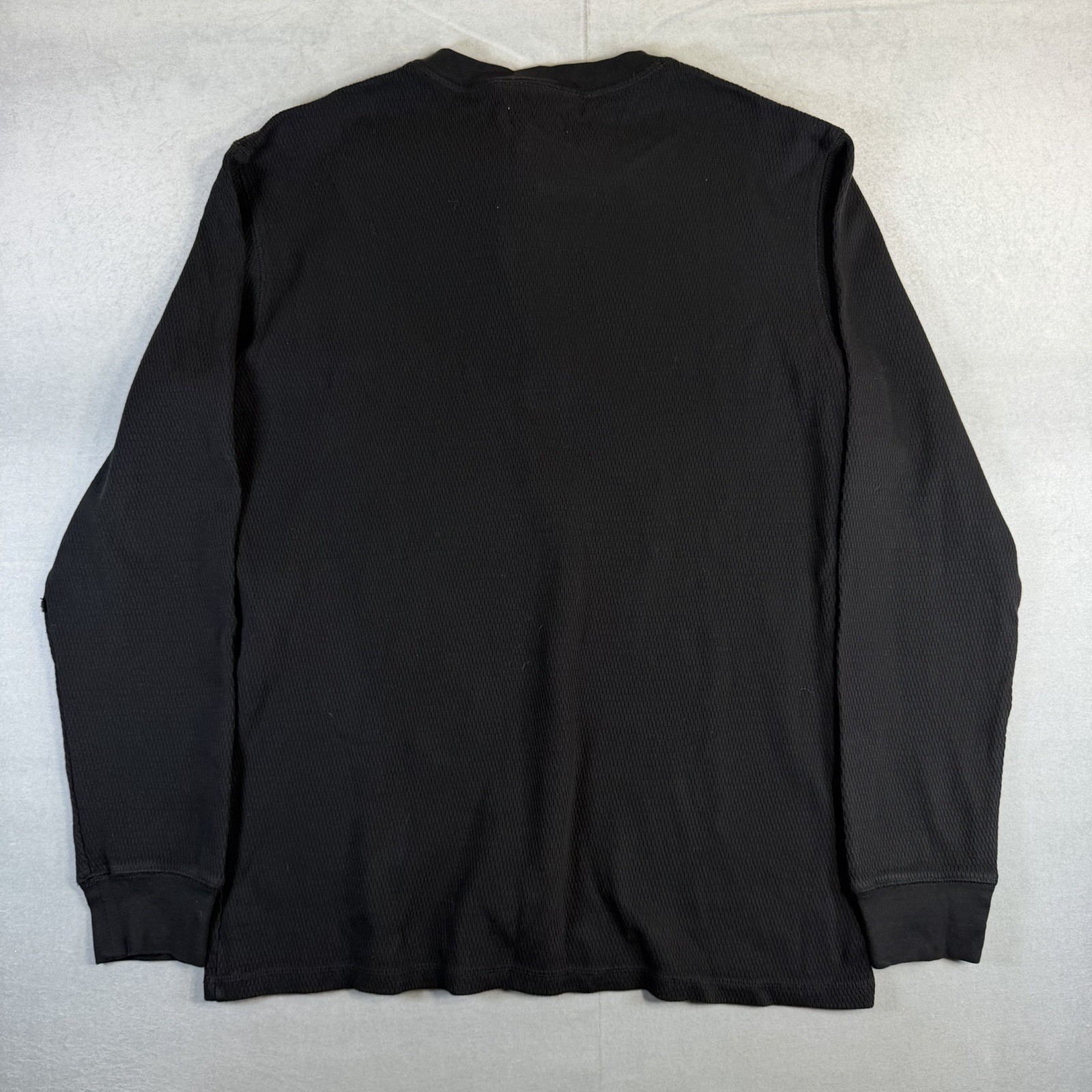 Taylor Stitch The Organic Cotton Waffle Henley Shirt Mens 46 2XL Faded Black NWT