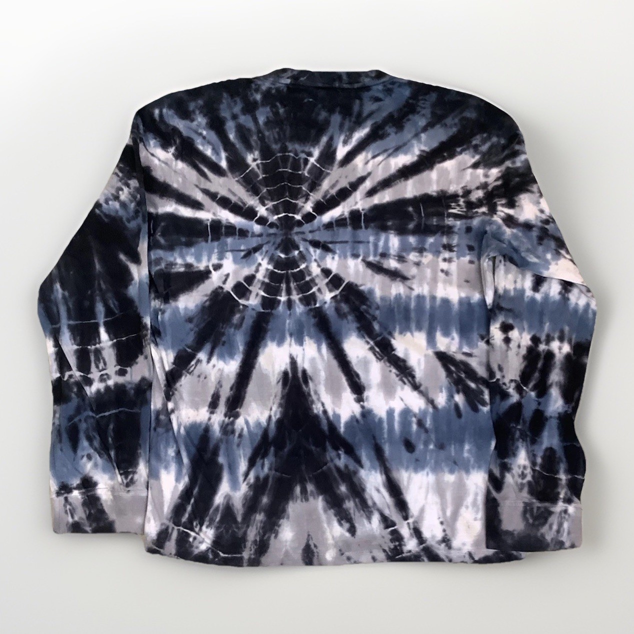 Reverse Threads Mens Tie Dye Blue White Long Sleeve Cadual Pull On Shirt L