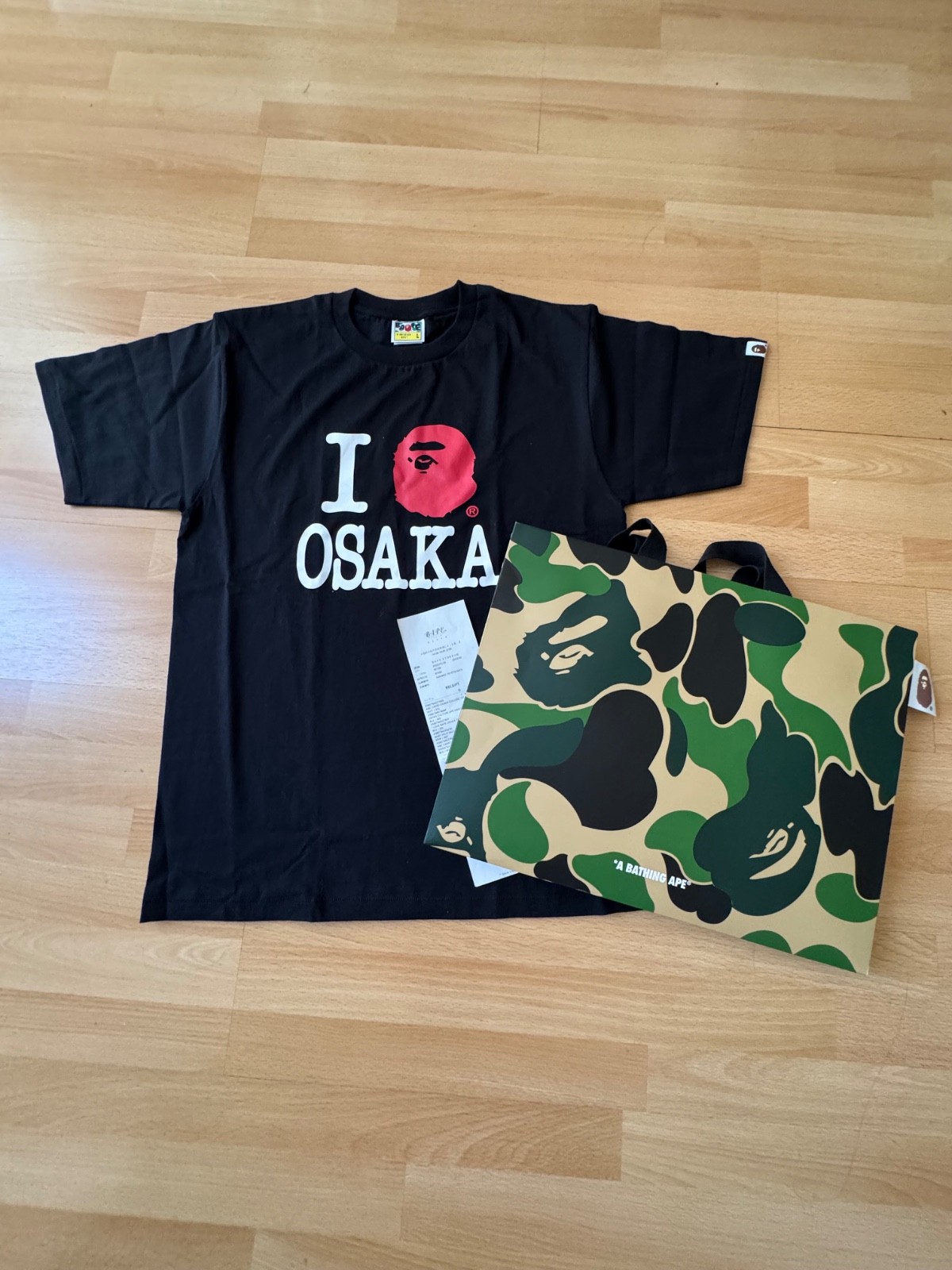 (NEW never worn) BAPE: Black I Love Osaka Tee Men: LARGE