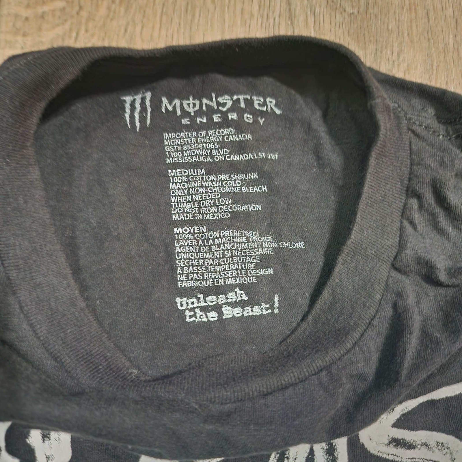 Monster Energy Unleash The Beast Graphic T-Shirt Mens Medium Black Green Logo