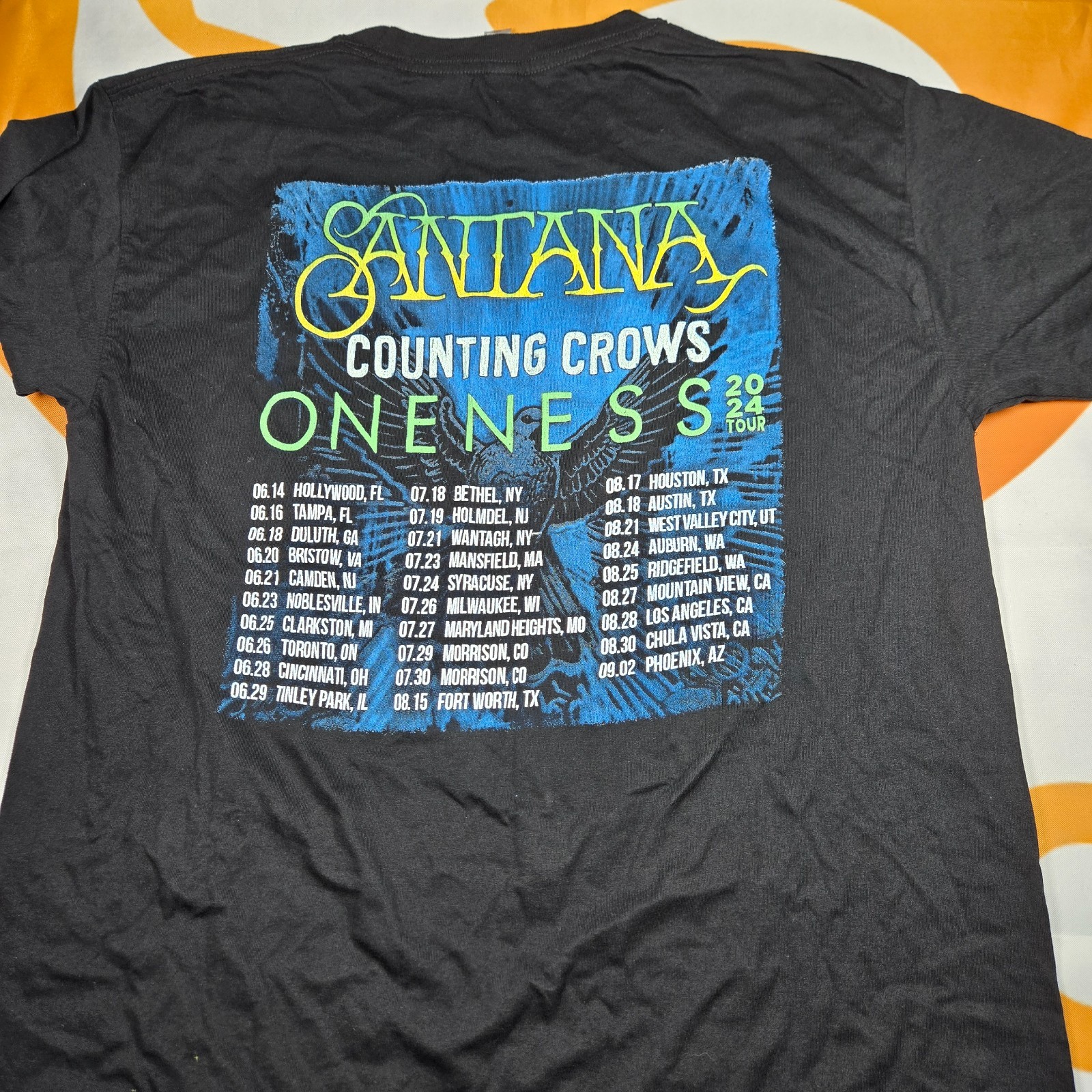 Carlos Santana Counting Crows Oneness Tour 2024 T-Shirt NWOT Multi-Size