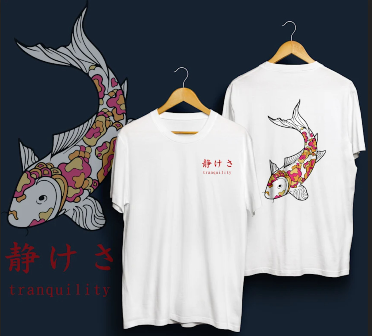 Koi Fish Japanese Anime Style Streetwear Tee Shirt T – FAST FREE SHIPPING!