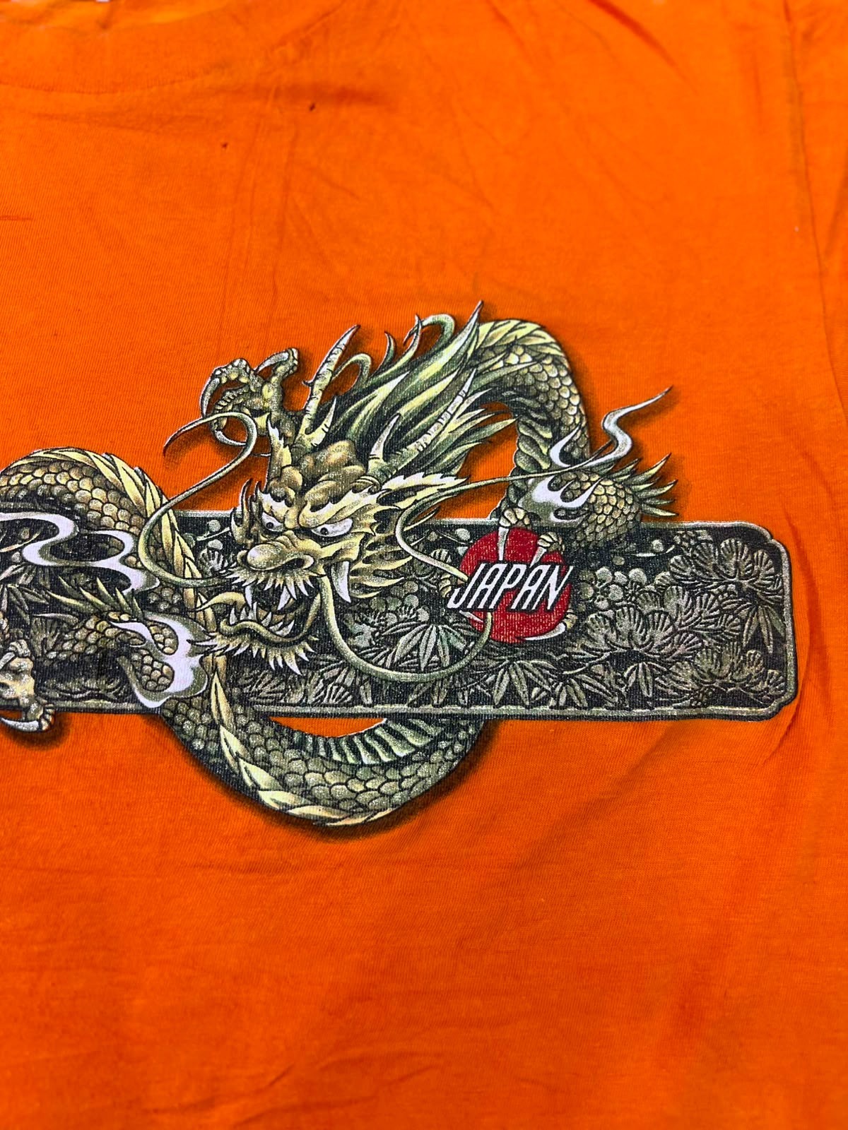 Vintage Japanese Dragon Japan Orange Single Stitch Tee