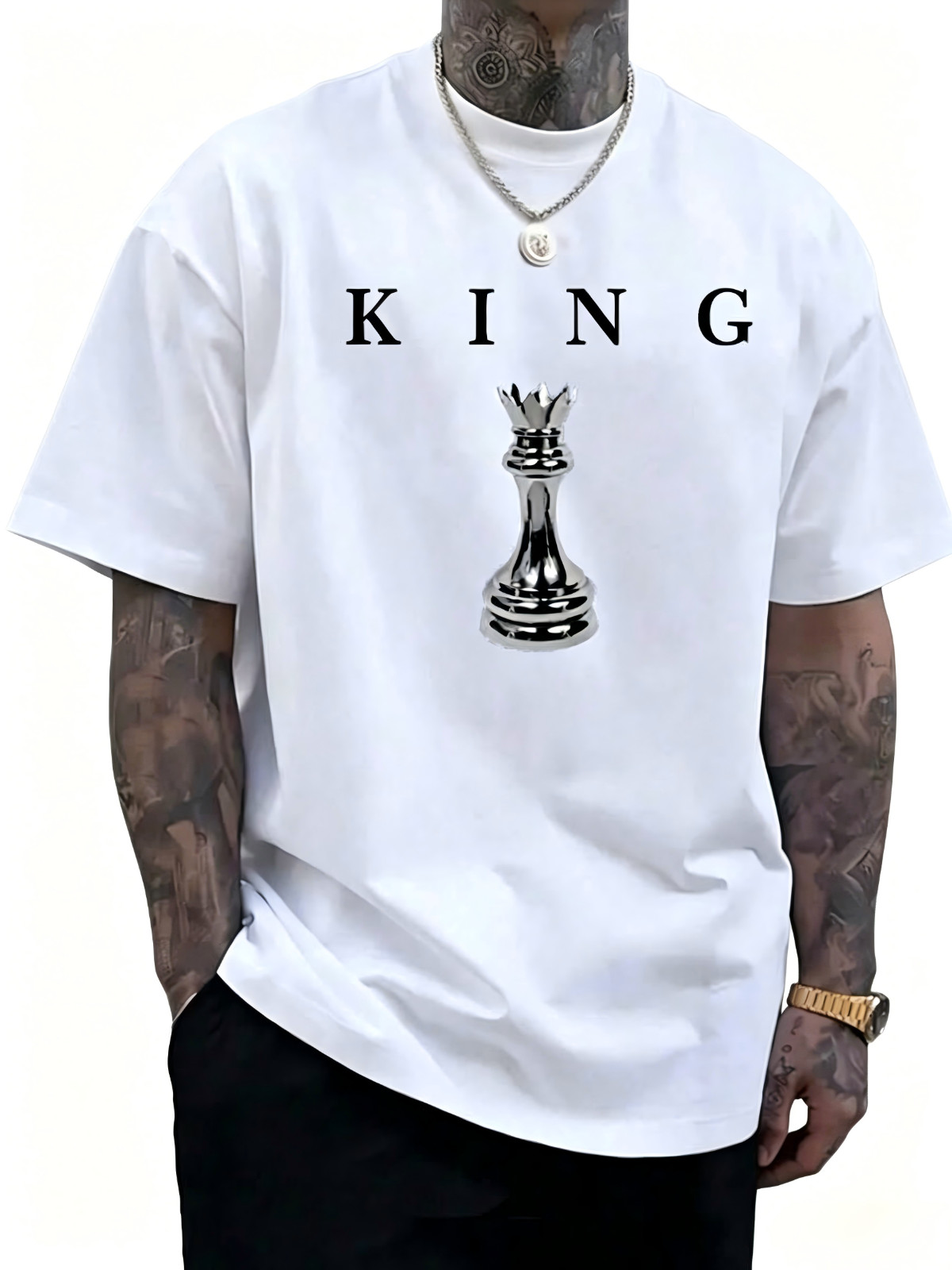 King Crown Men’s Graphic T Shirt Short Sleeve Crew Neck Casual Tee
