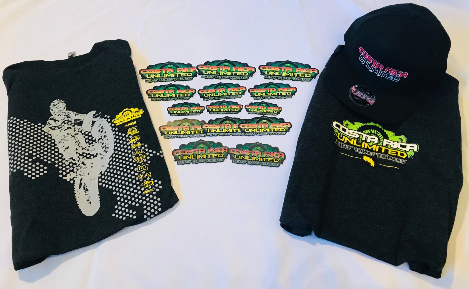 Costa Rica Unlimited #CRUcrew Swag Pack (Hat, Shirt, Magnets, Stickers)