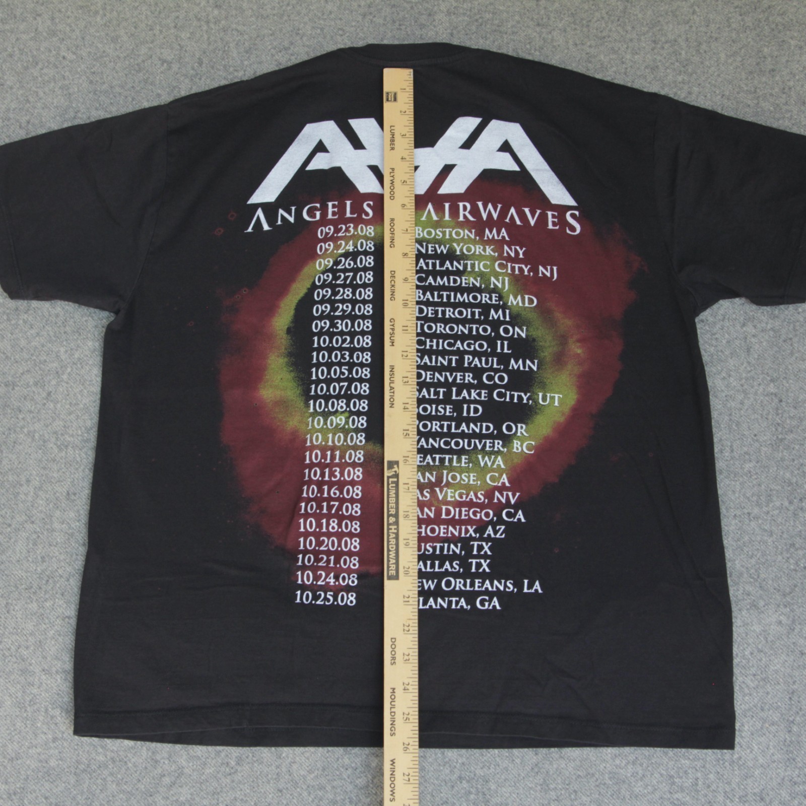 Angels & Airwaves T Shirt L VTG 2008 Tour Merch Rock Concert Band Tom DeLonge