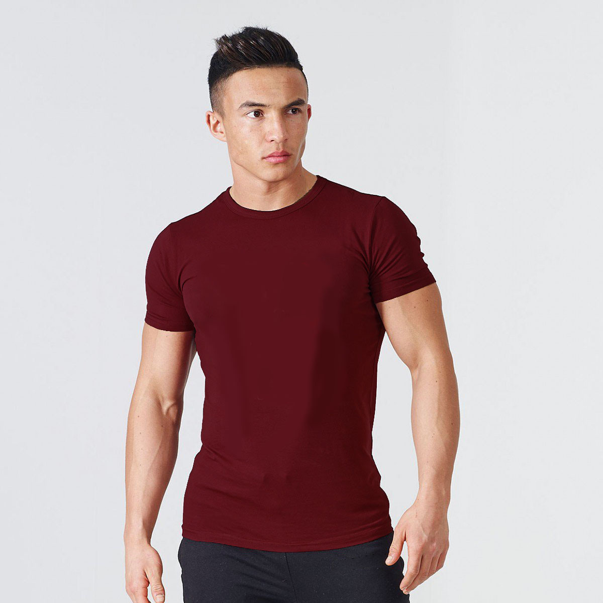 Men’s Gym Bodybuilding Fitness Cotton Clothing Muscle Muscle T-shirt Tee Vest