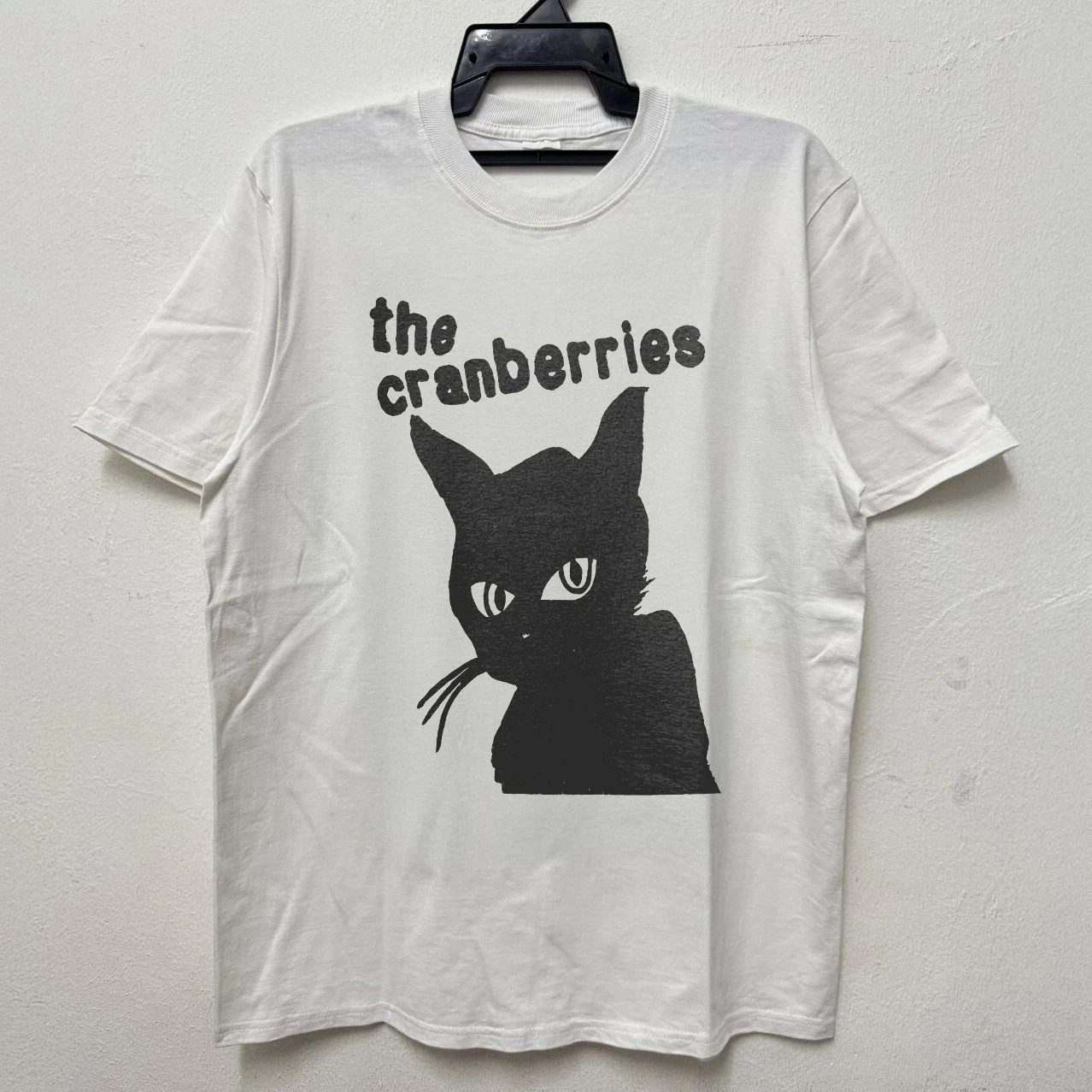NEW! The Cranberries Black Cat Basic Unisex White T-shirt Size S-5XL