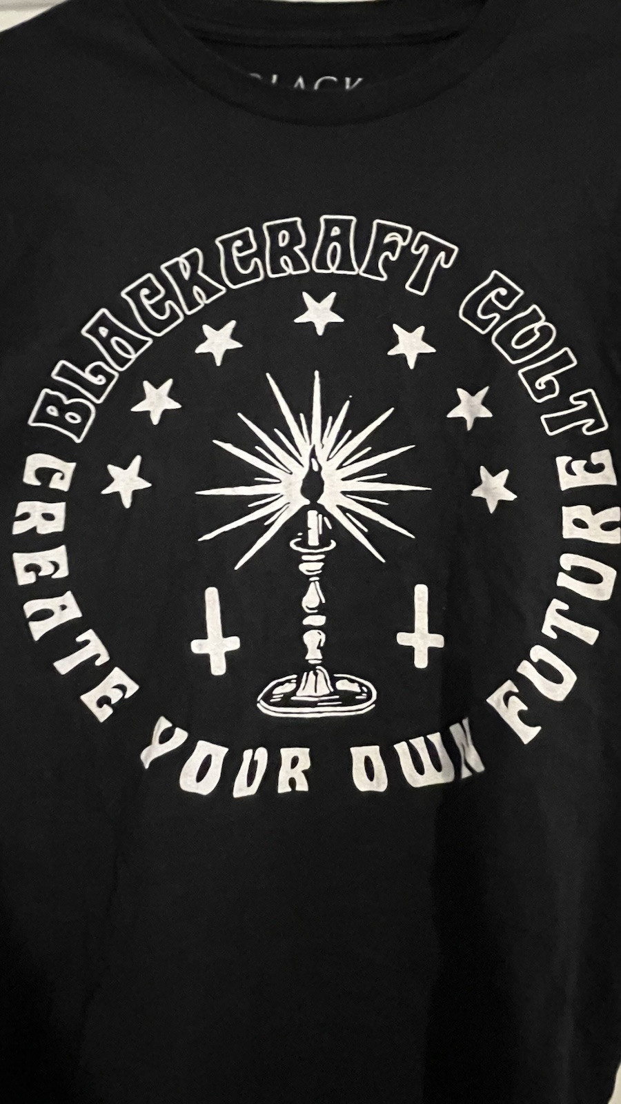 Black Craft Cult Create Your Own Future Candle T Shirt Small