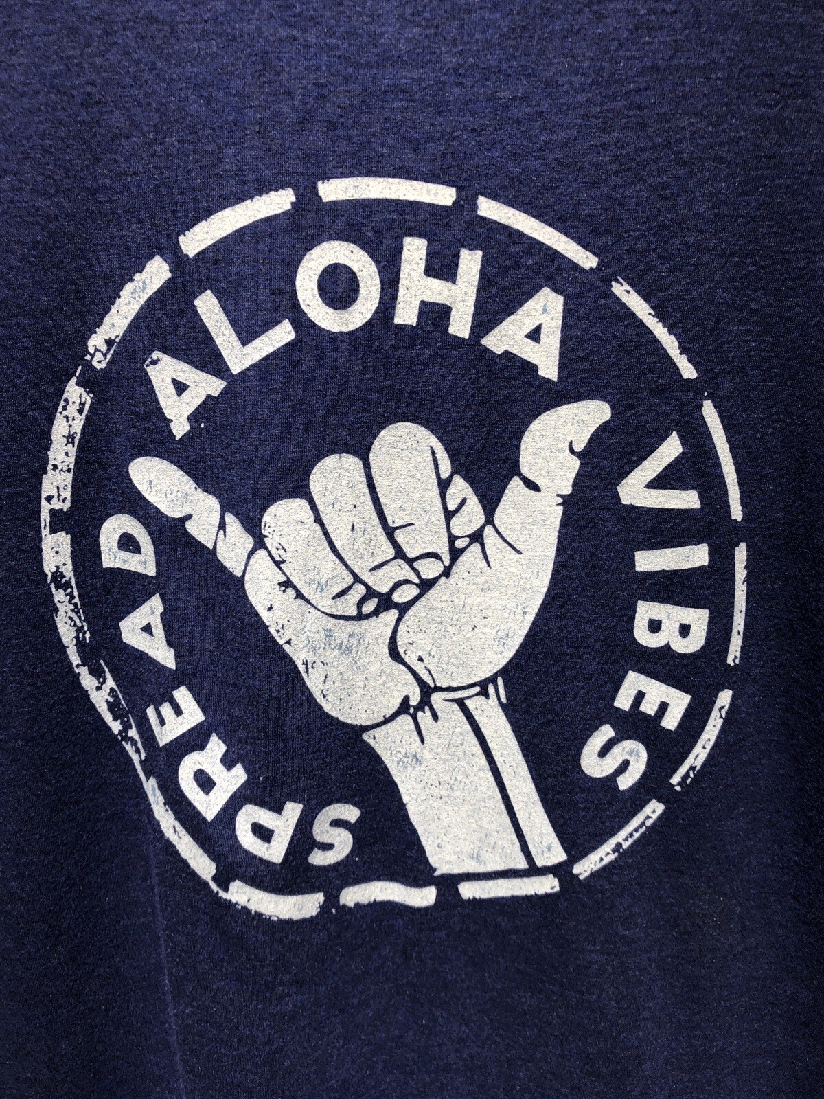Project Aloha Size XXL Short Sleeve Men’s T-shirt USA Blue Tri-Blend Fabric