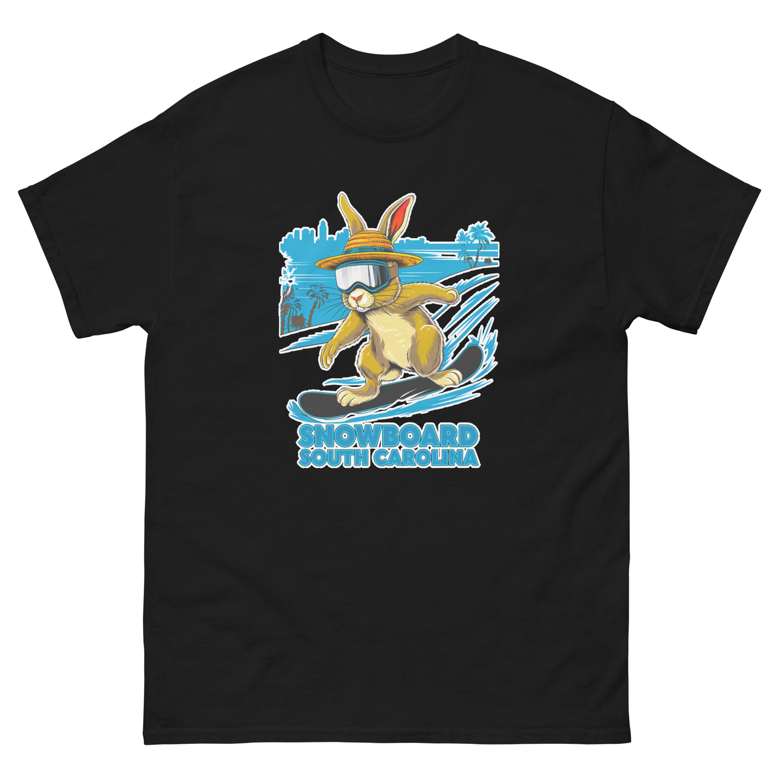 Snowboard South Carolina Rabbit USA Snowboarding Animal T-Shirt