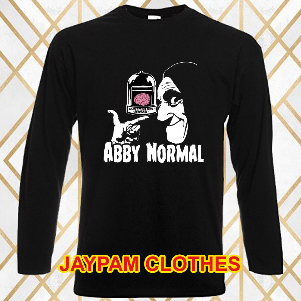Abby Normal Men’s Long Sleeve Black T-Shirt Size S – 2XL