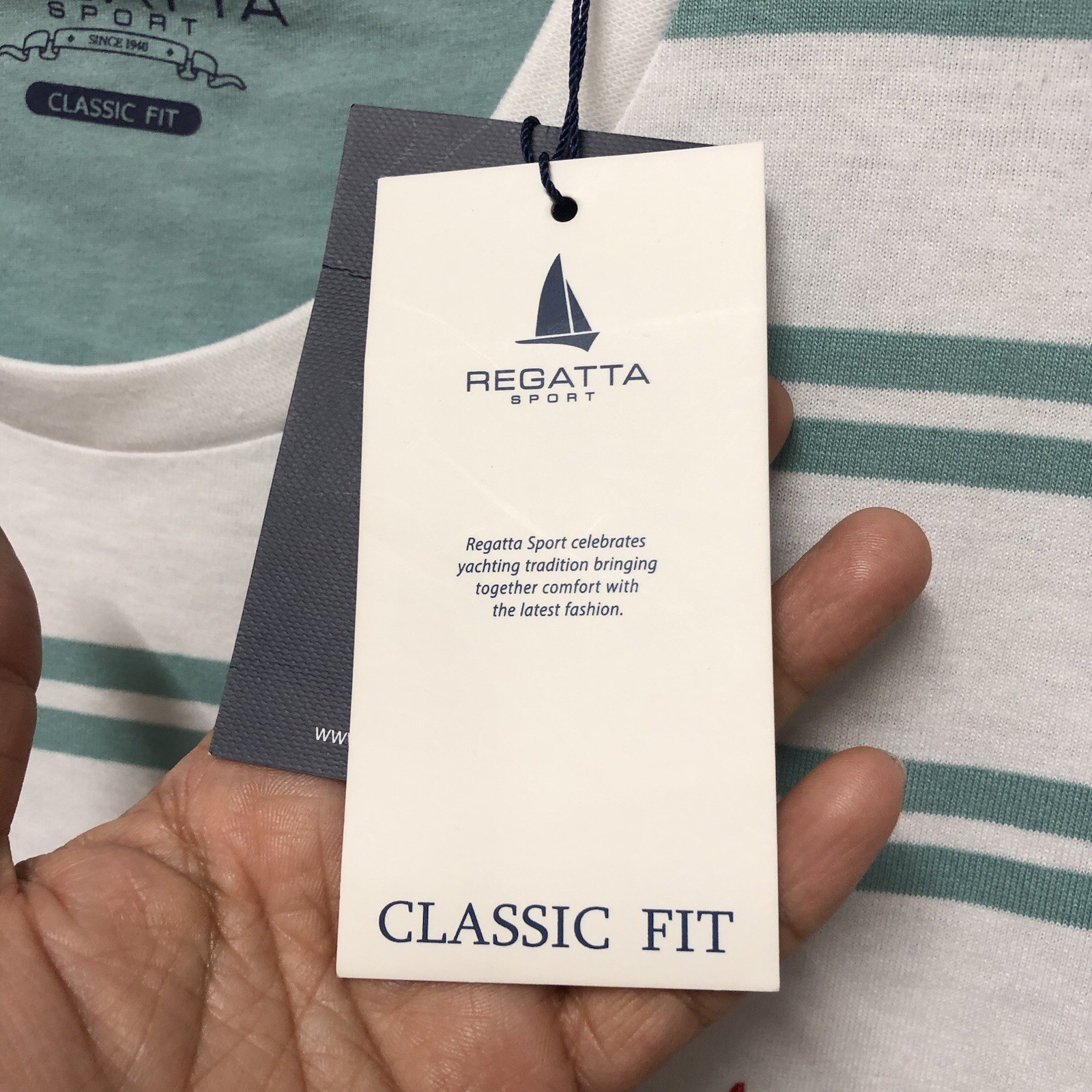 Regatta Sport Mens Shirt Extra Large Classic Fit Crew Neck Green White NEW