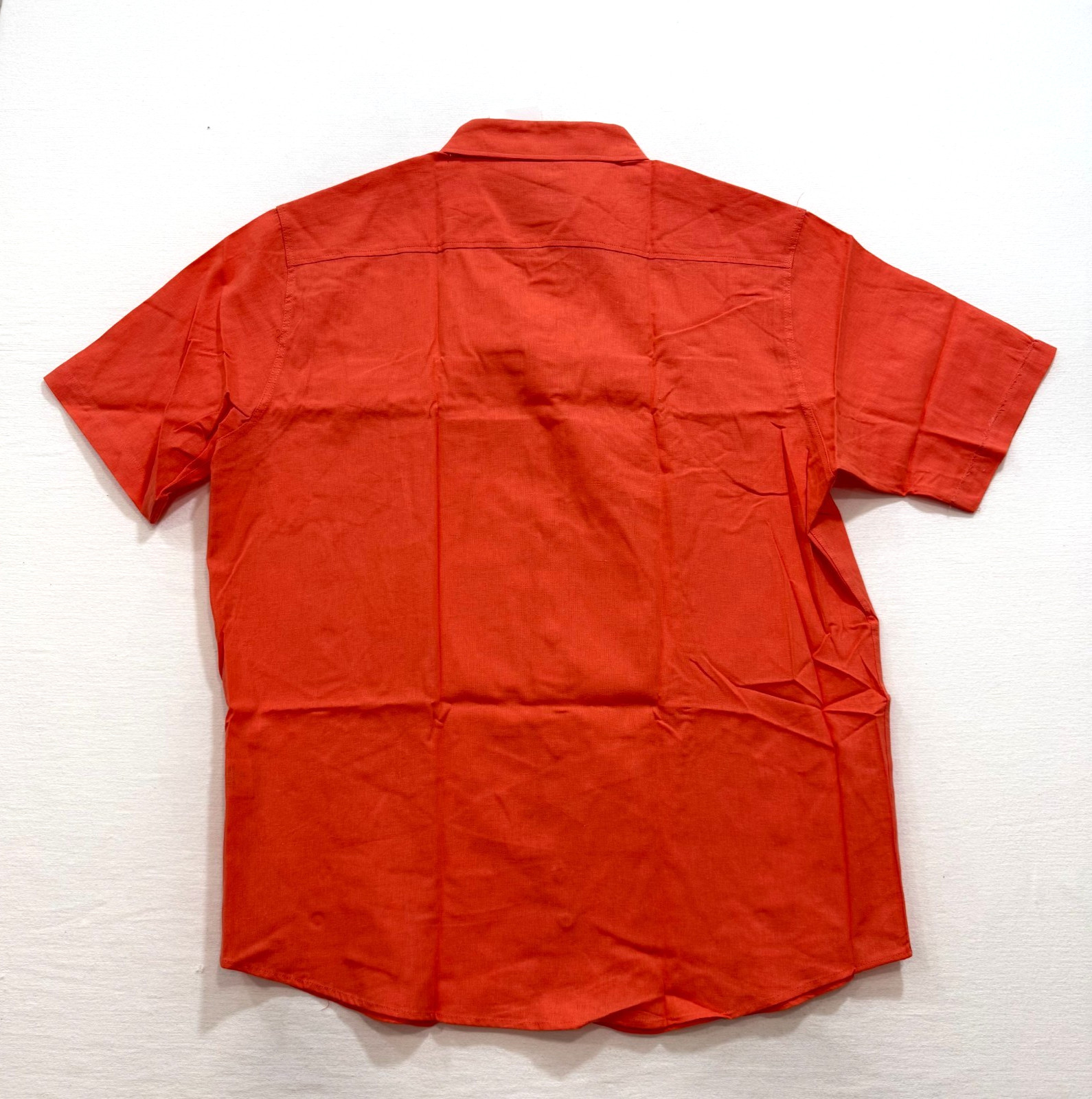 Paris Nation Men’s Button Down Shirt Salmon Color Linen Blend Comfort 2XL-4XL