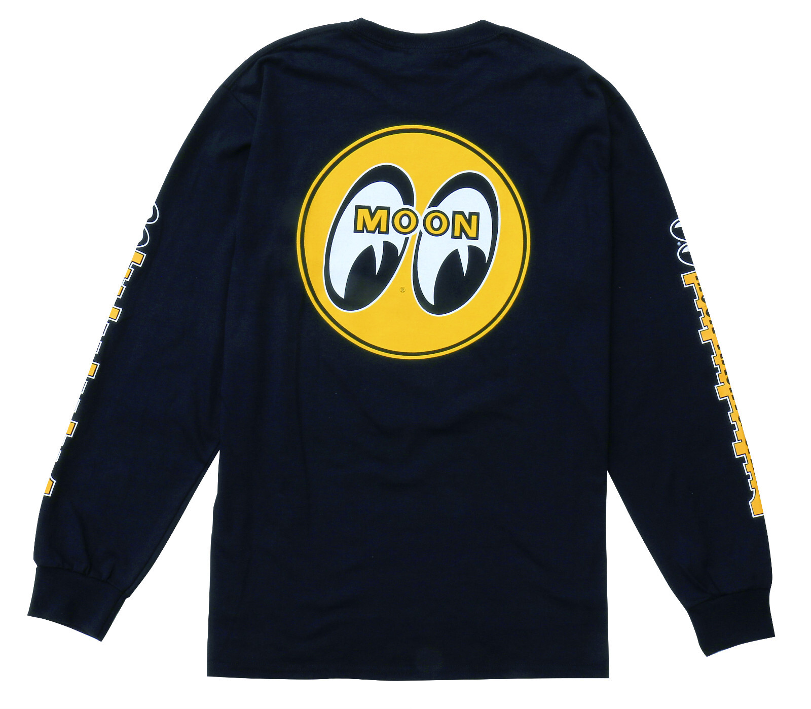 Men’s Mooneyes Moon Equipped Black Long Sleeve T-Shirt Racing Cams TM112BK