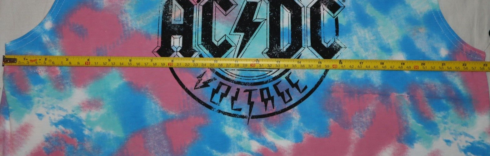 AC/DC HIGH VOLTAGE Size XL Tie-Dye Tank Top Muscle Shirt AUTHENTIC Rock NEW