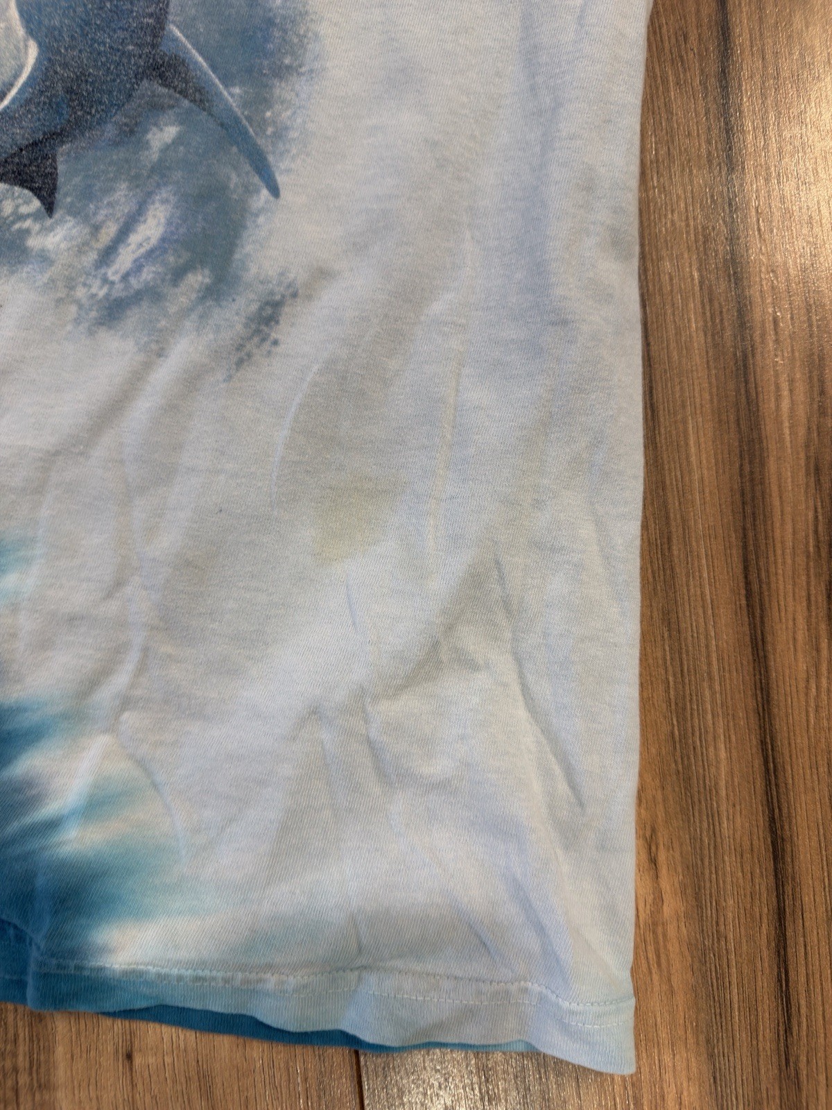 Vintage Y2K 2000 Padre Texas Sharks Aquatic Sea Turtle Blue Tie Dye Shirt XL AOP