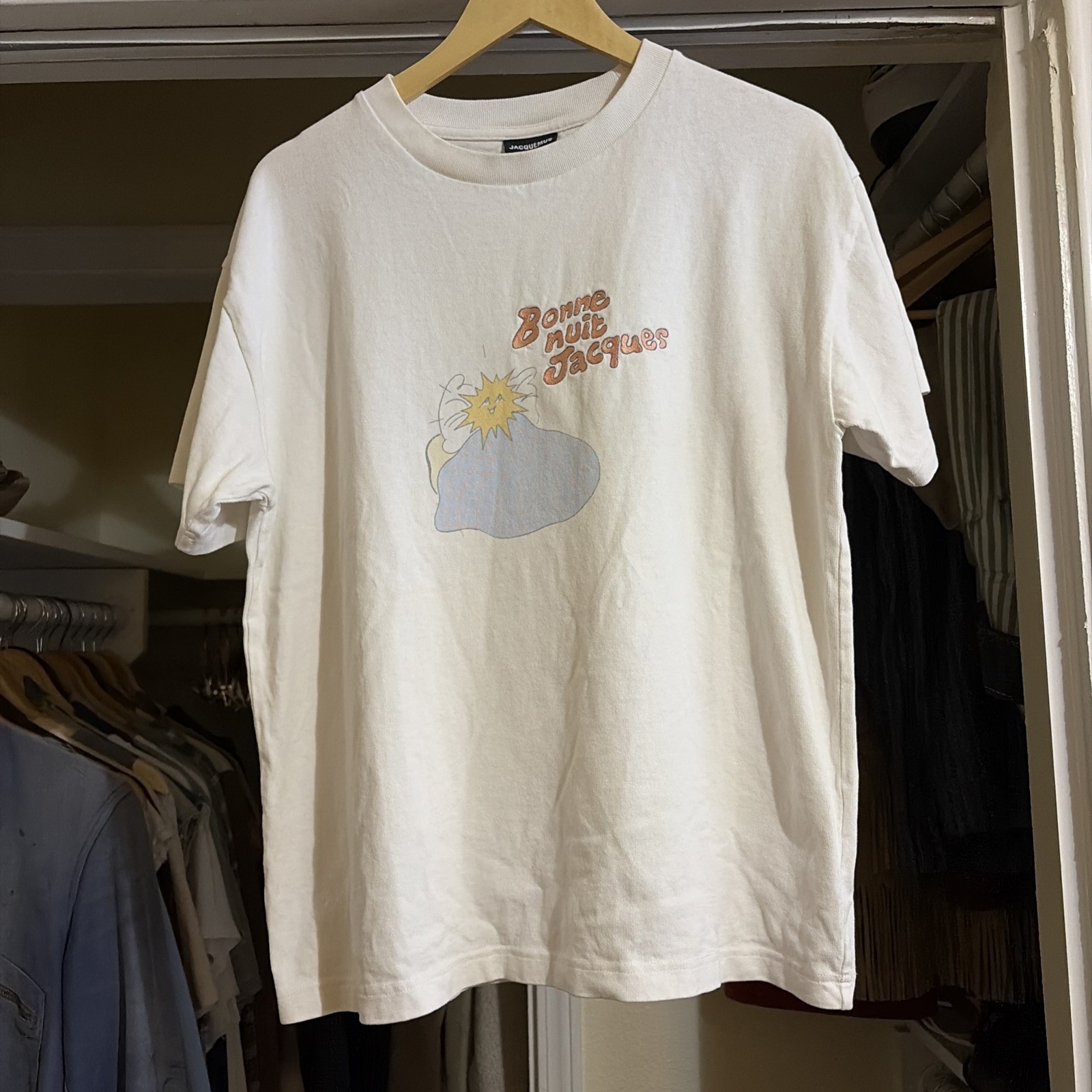 Jacquemus t-shirt Bonne nuit Jacques Embroided Size M 100% cotton
