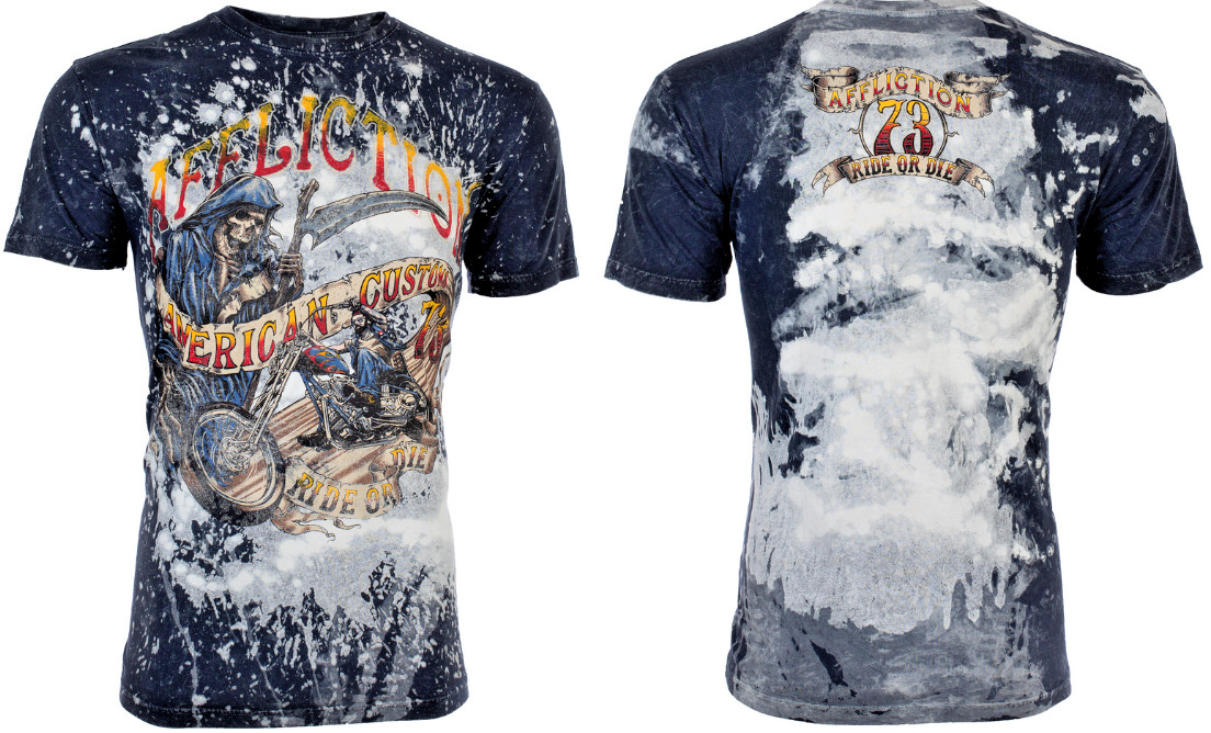 AFFLICTION American Customs RIDE OR DIE Short Sleeve Slim Fit T-shirt NWT