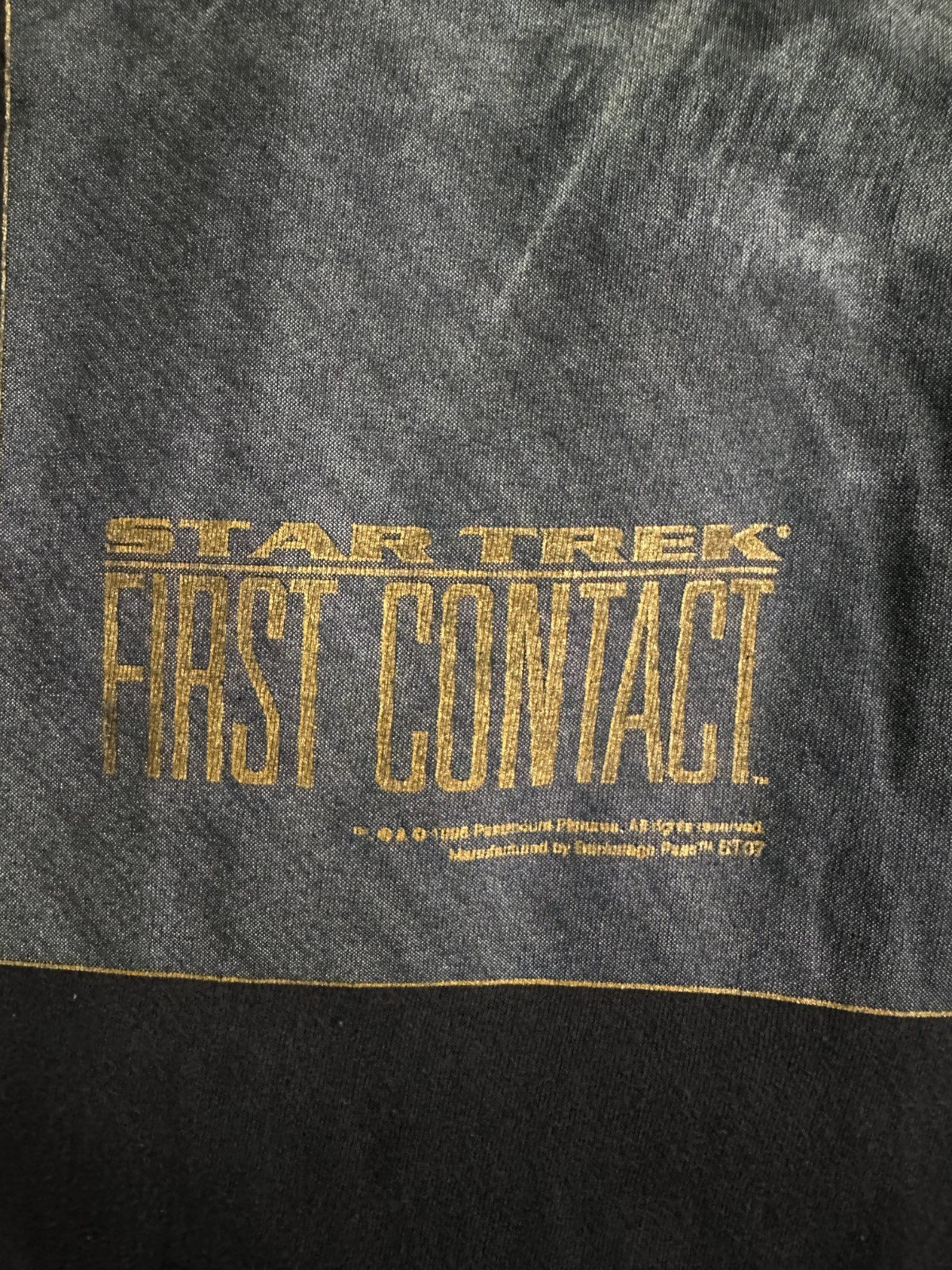 Vintage 1996 Star Trek First Contact Movie T-Shirt Hanes XL Size Single Stitch