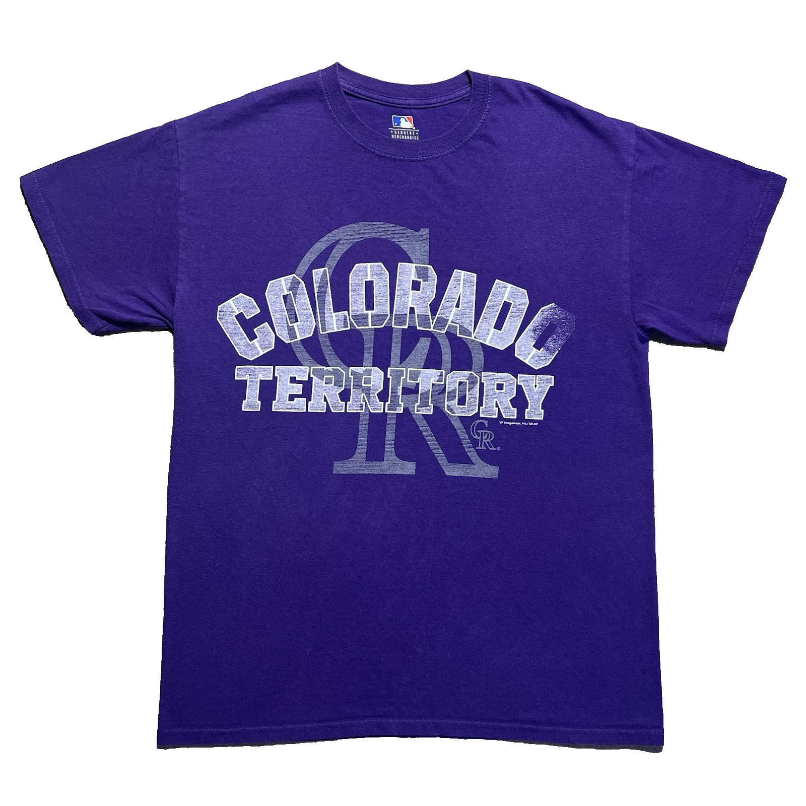 Vintage Colorado Rockies T Shirt Mens M Purple Colorado Territory MLB Y2K