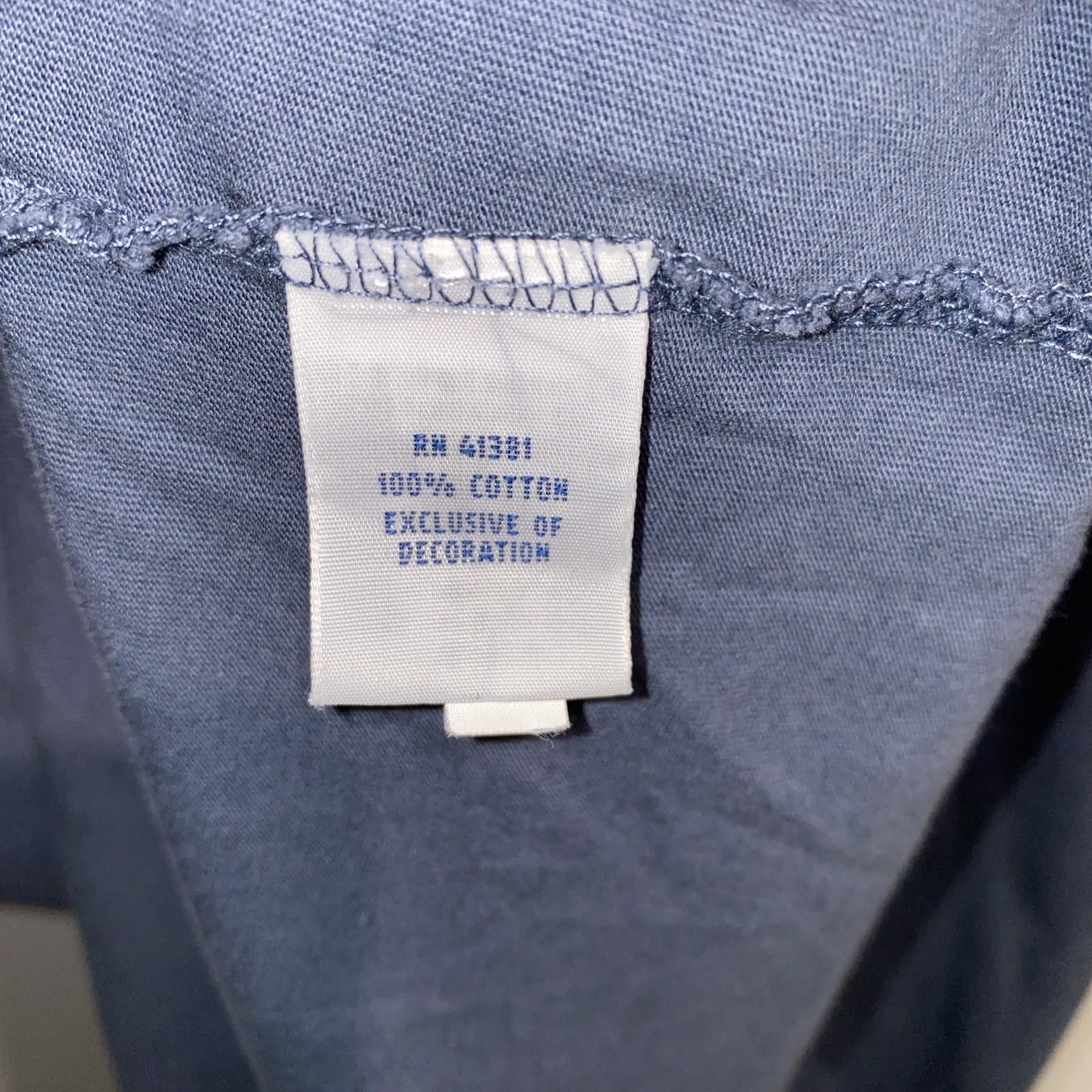 Polo Ralph Lauren Tagless Tee Shirt Mens XXL Blue V Neck Pony Logo Cotton Tee
