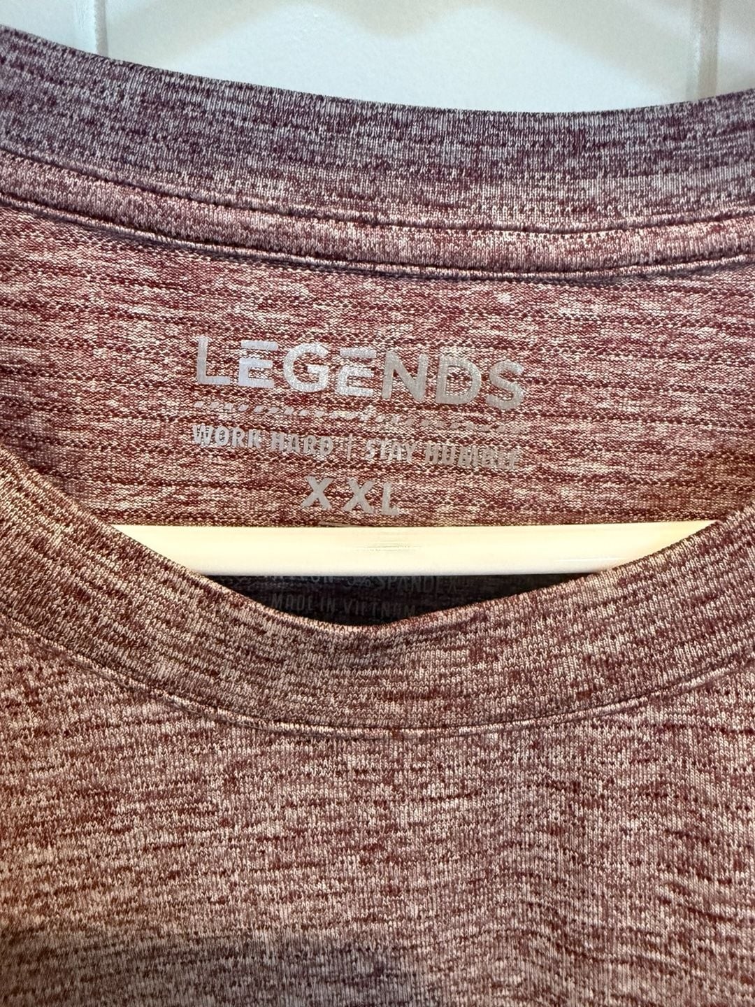 Legends Apparel Men’s Performance Crew Neck Athletic T-Shirt Maroon XXL